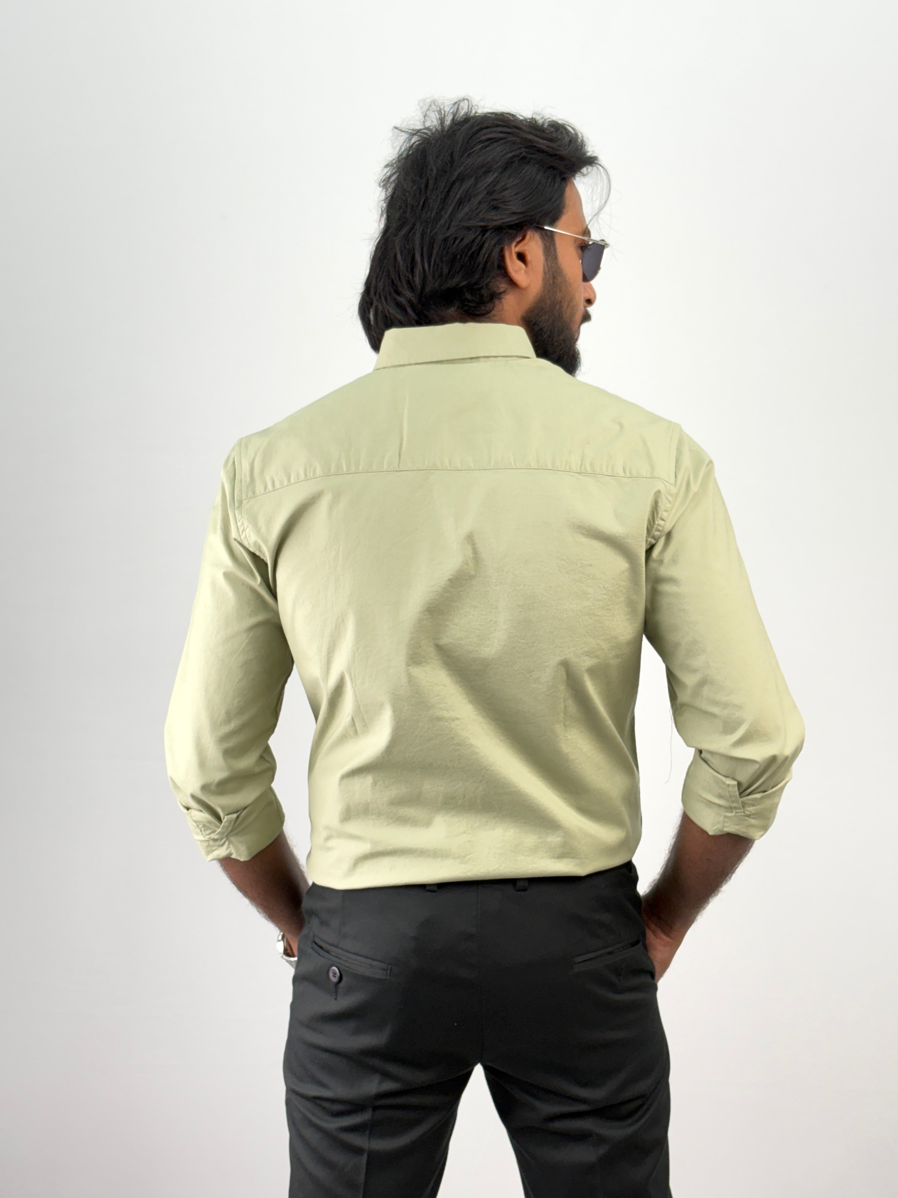 Slate Green Plain Oxford Shirt 4