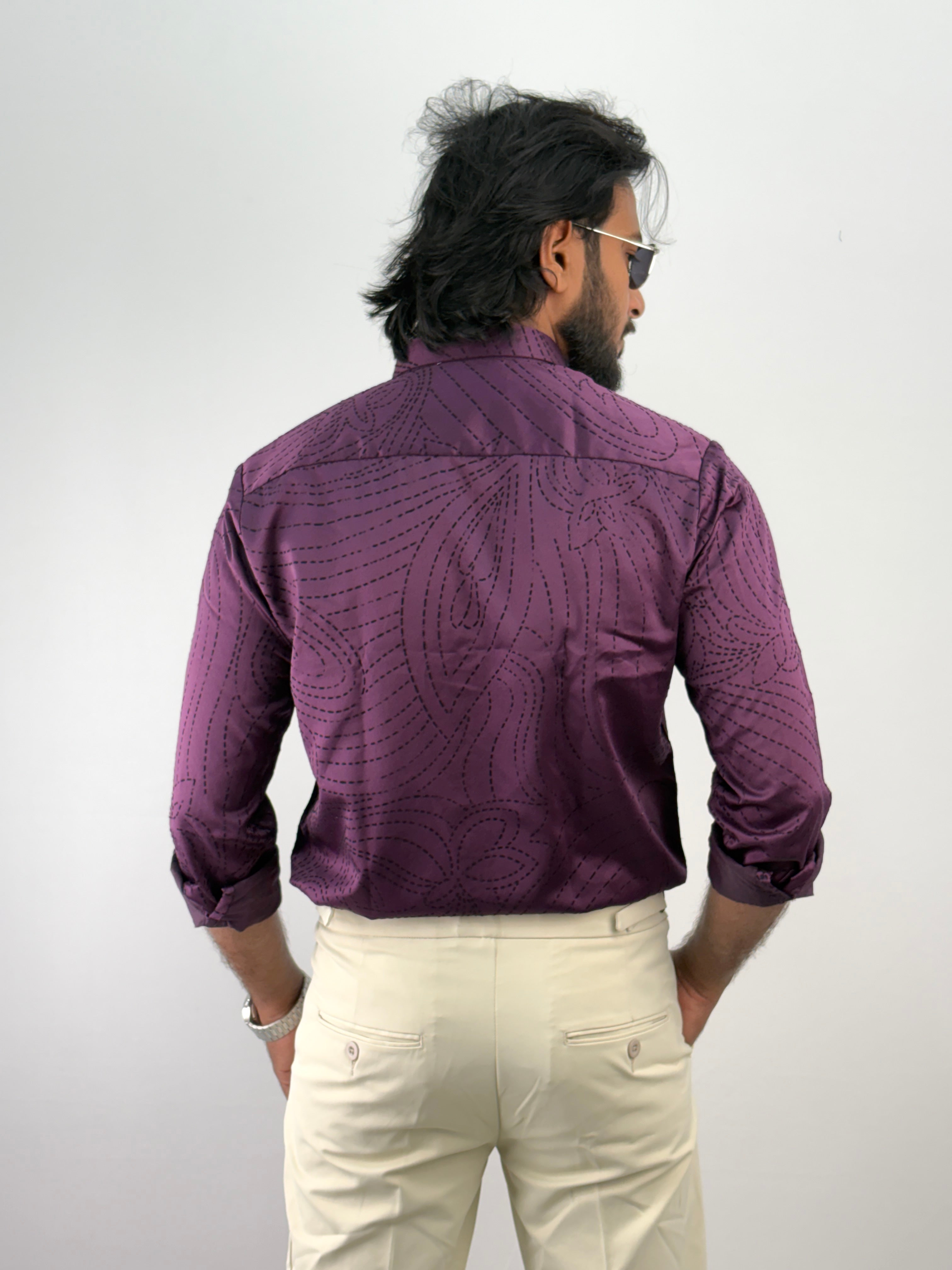Violet Flock Printed Shirt 3