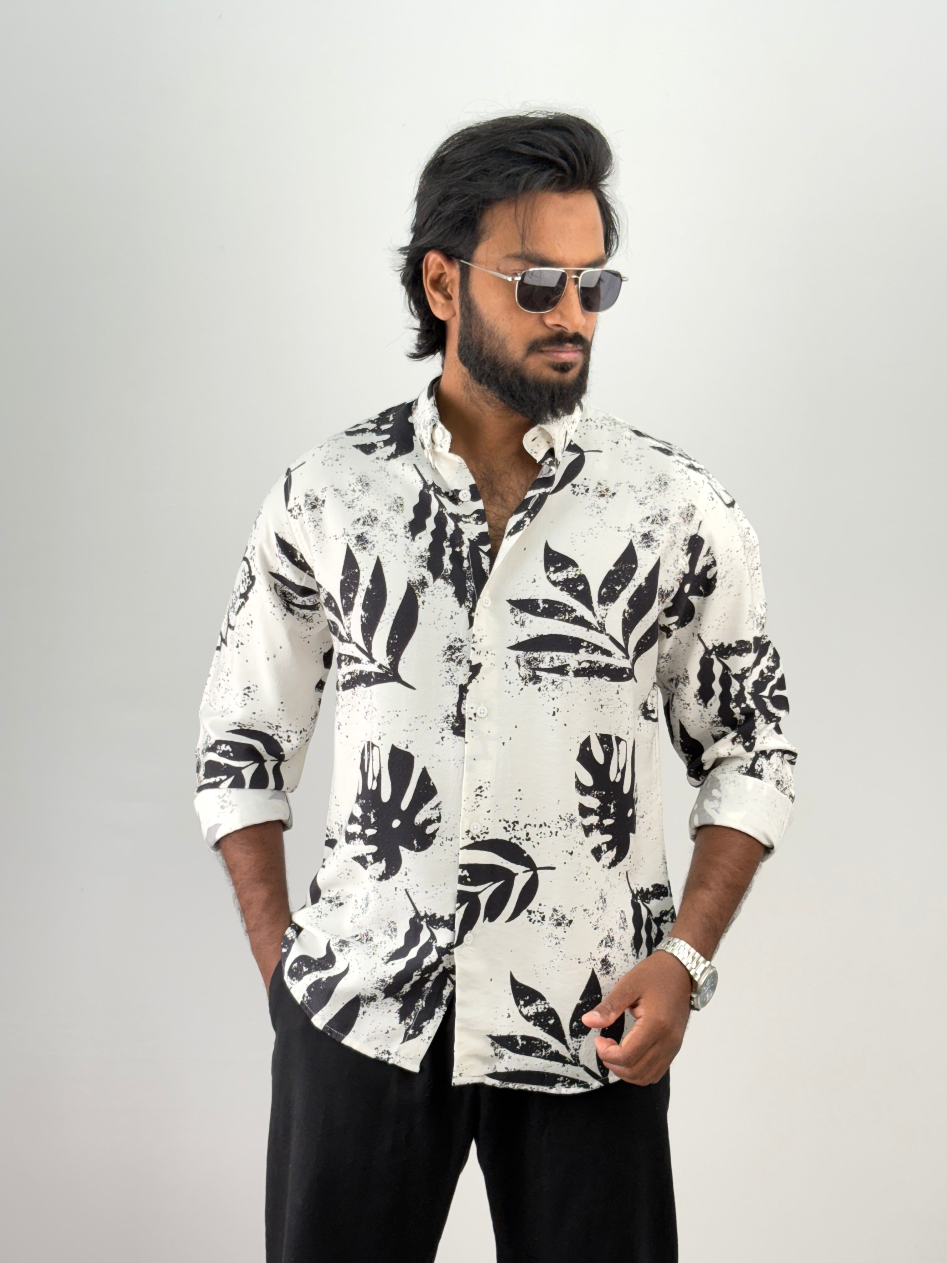 White Black IMP Printed Shirt