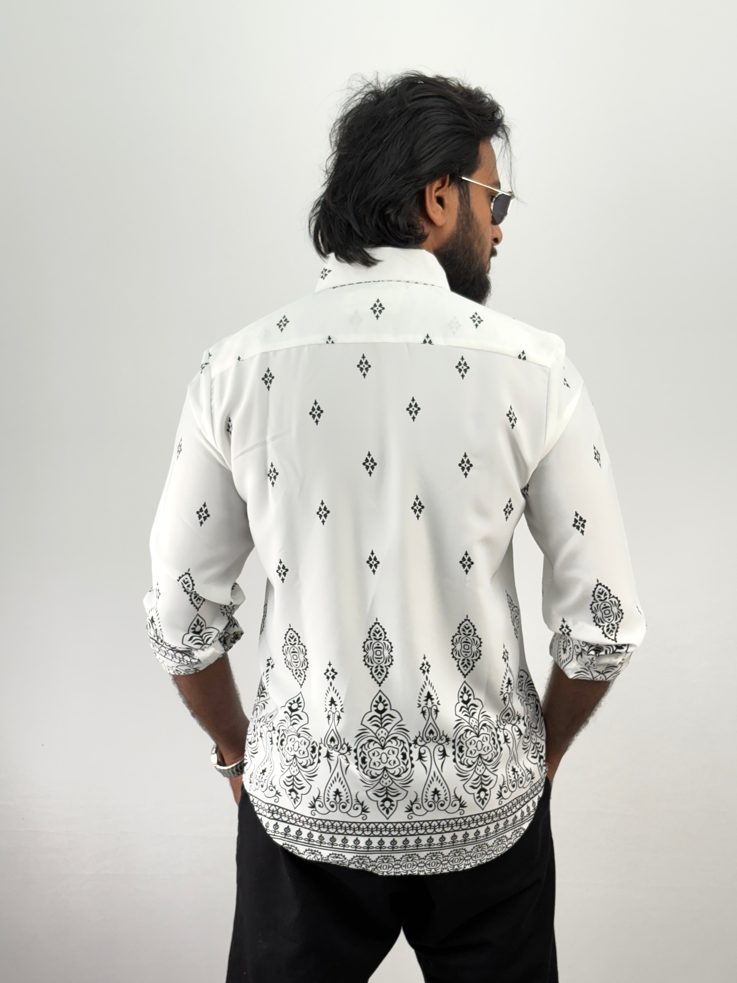 White Bottom Printed Shirt 1