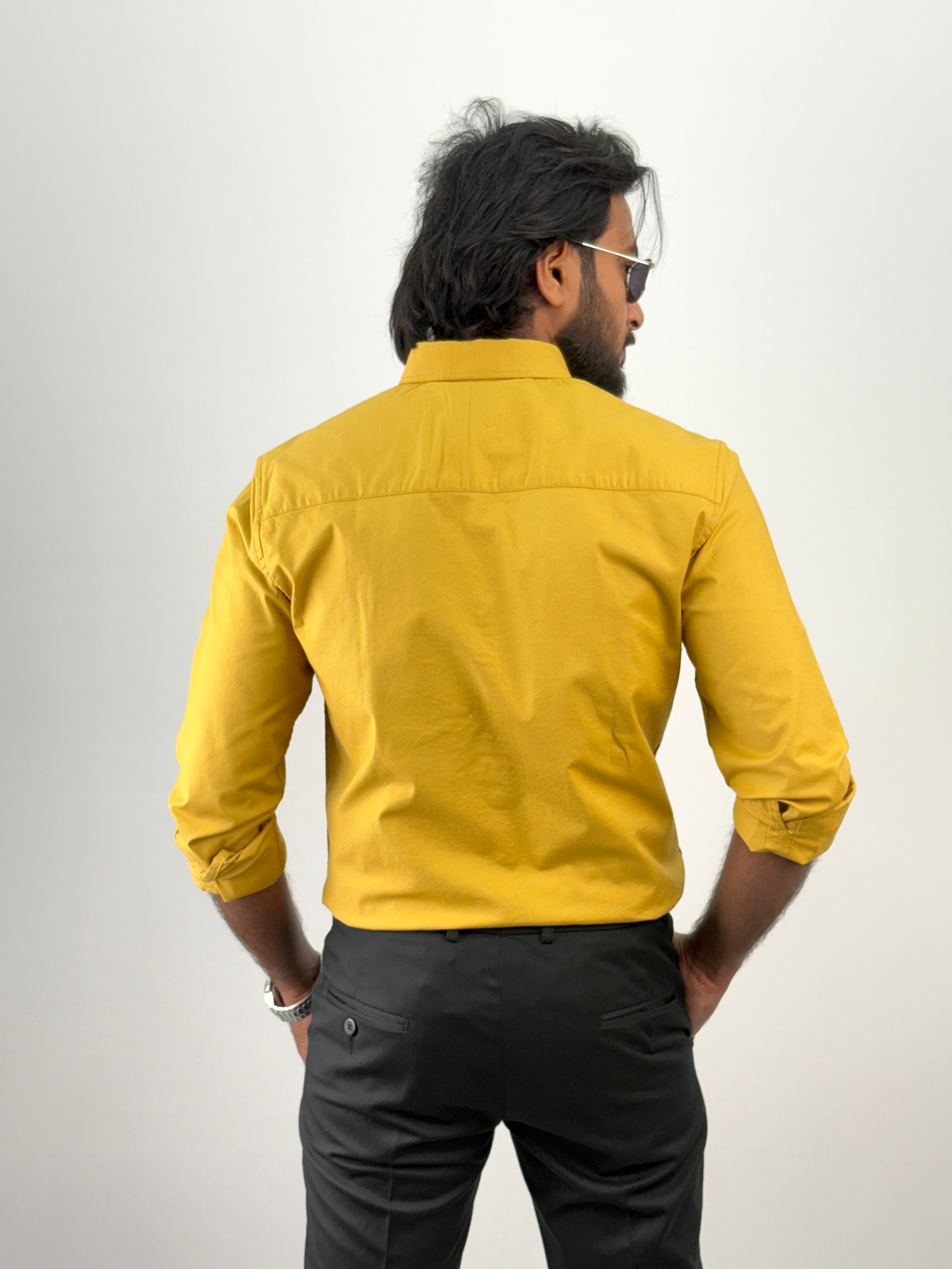 Yellow Plain Oxford Shirt 4