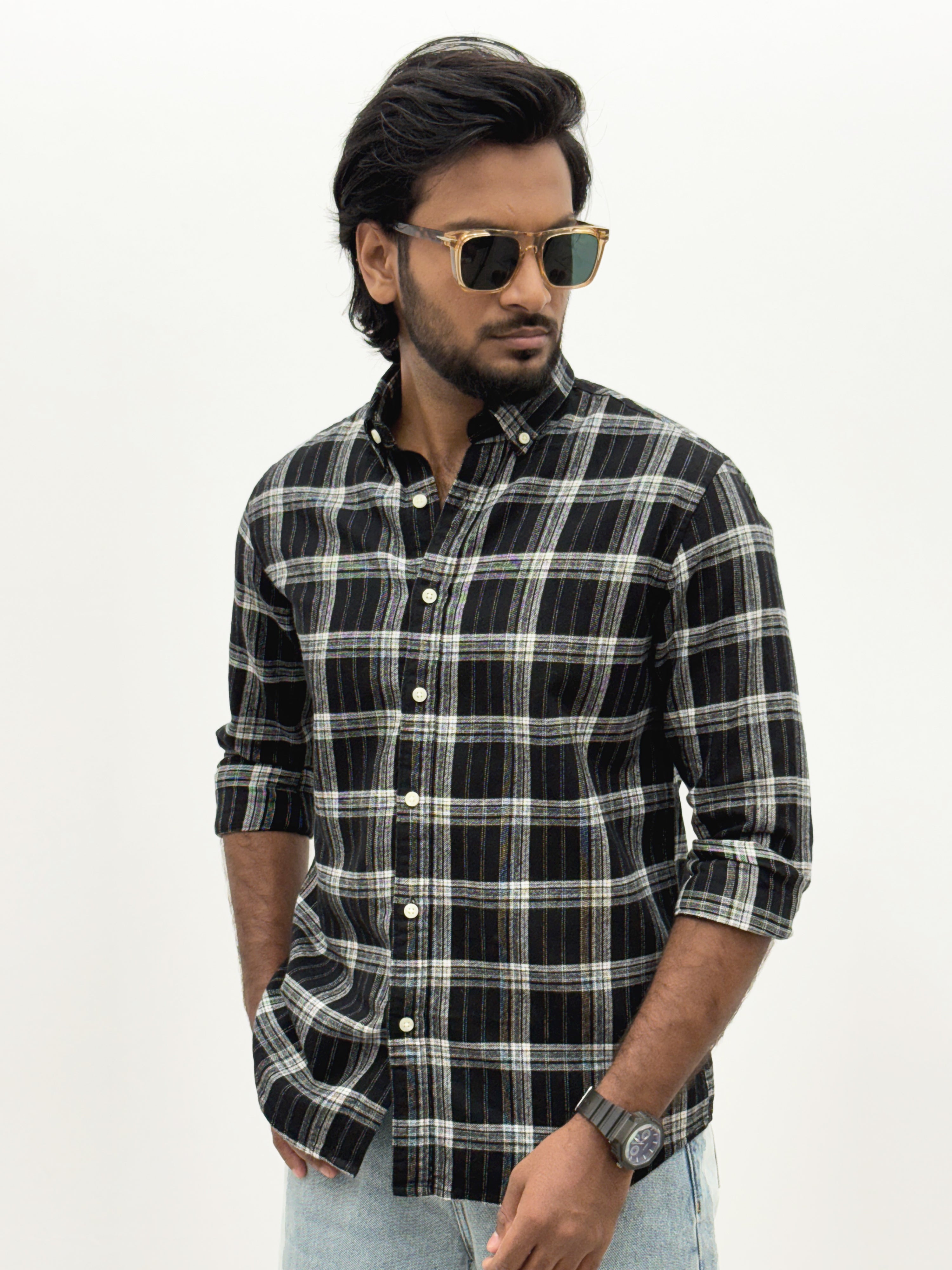 Black White Flannel Shirt