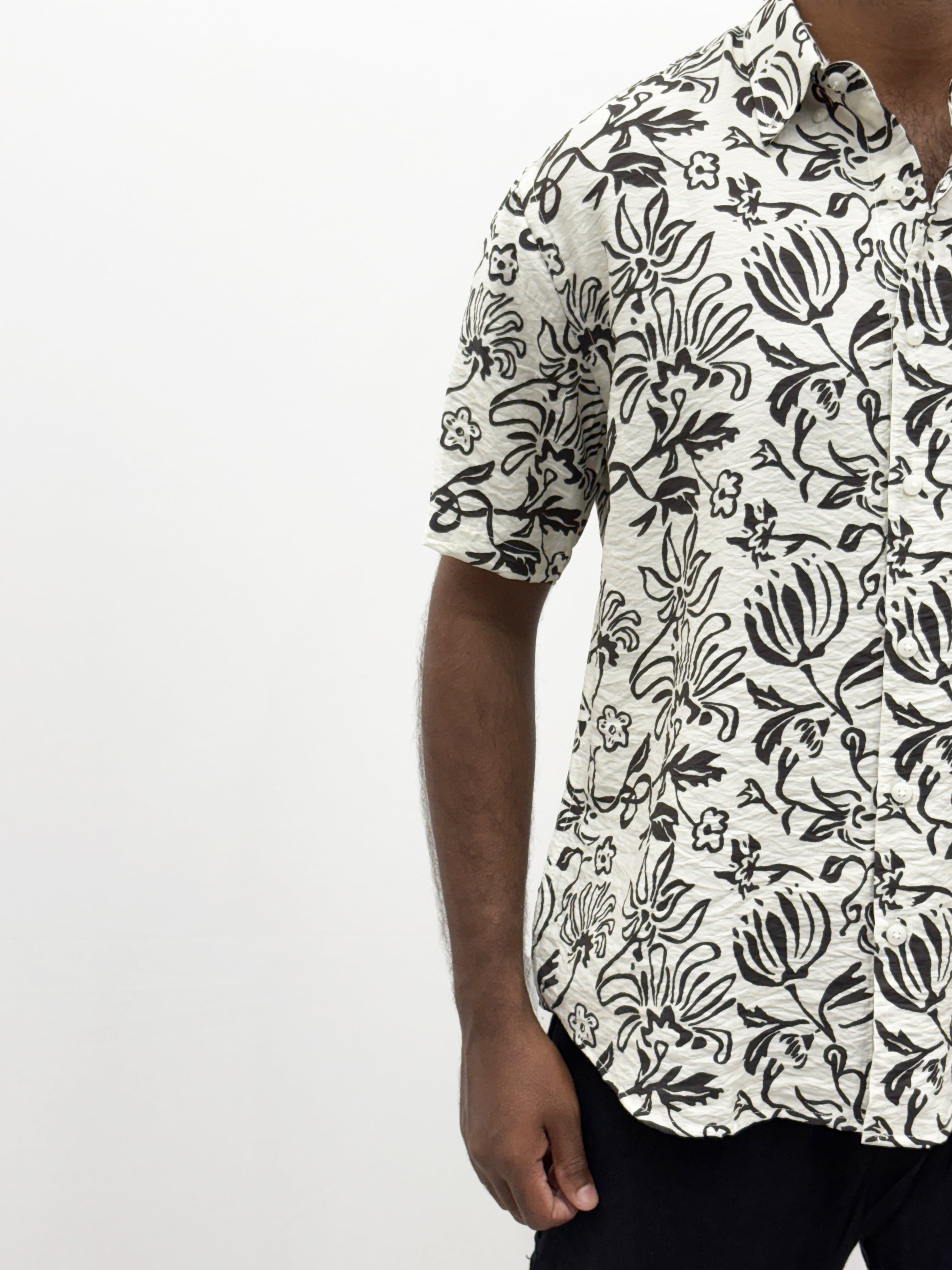 Black IMP Printed Half Sleeve Shirt