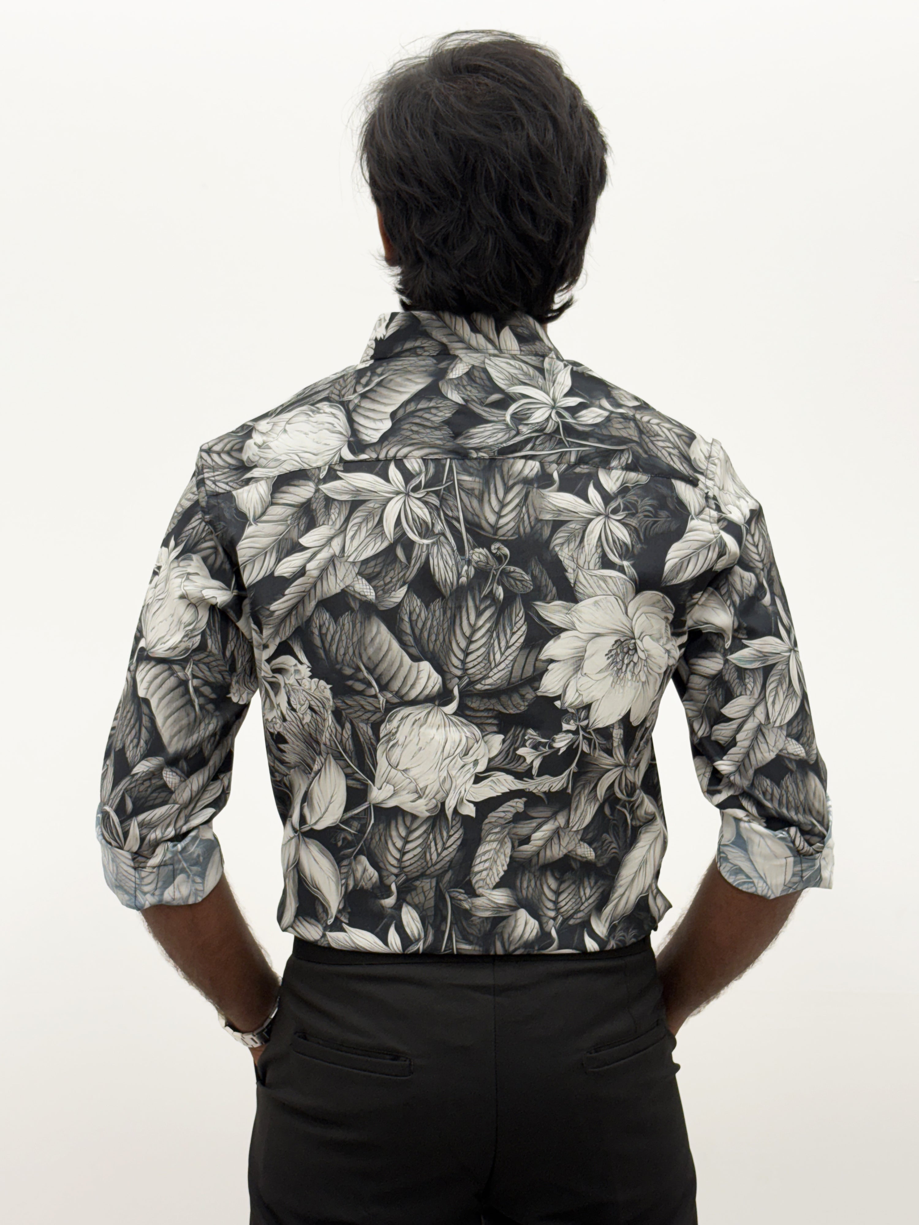 Black White IMP Retro Printed Shirt