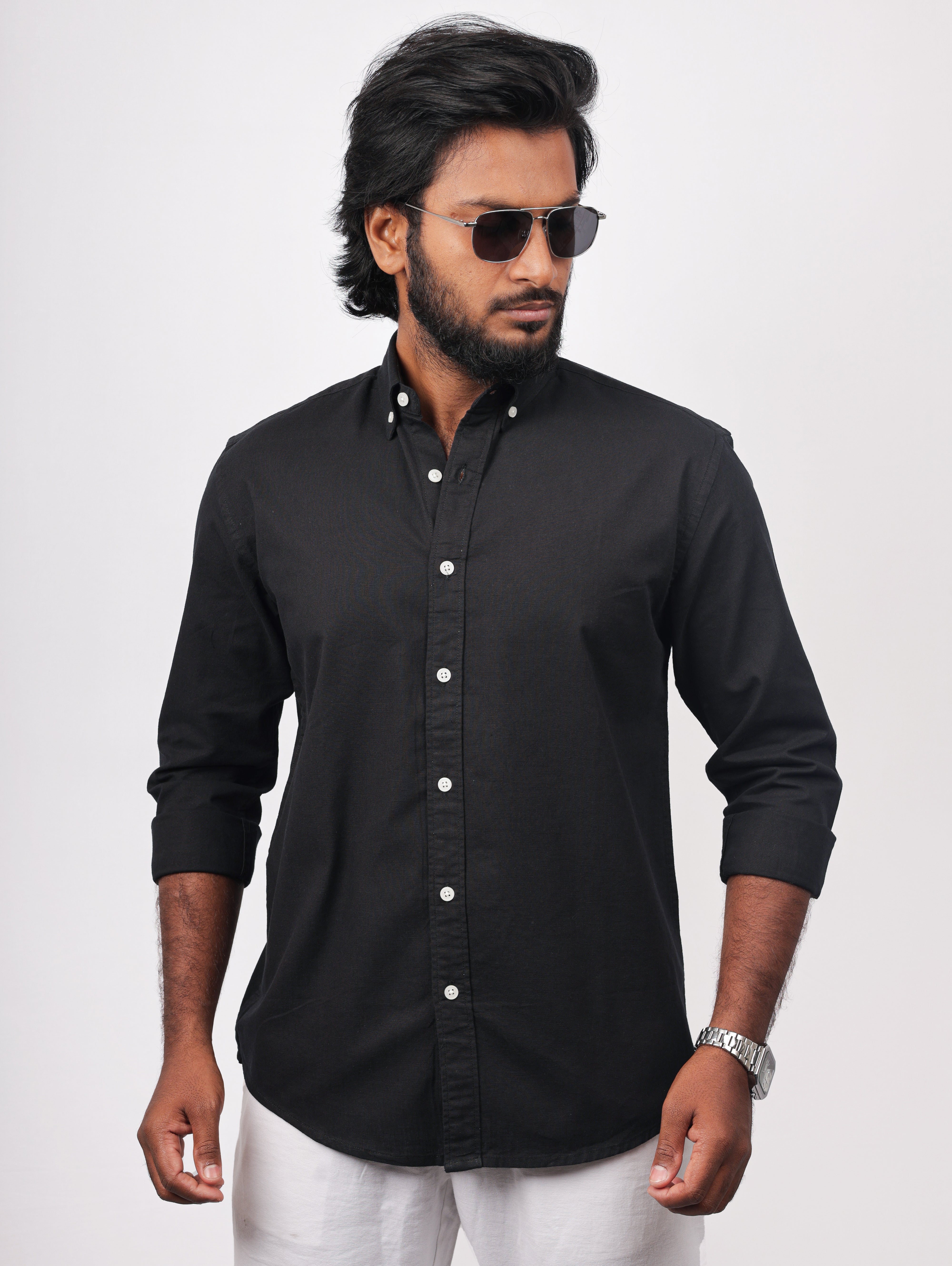 Black Linen Shirt
