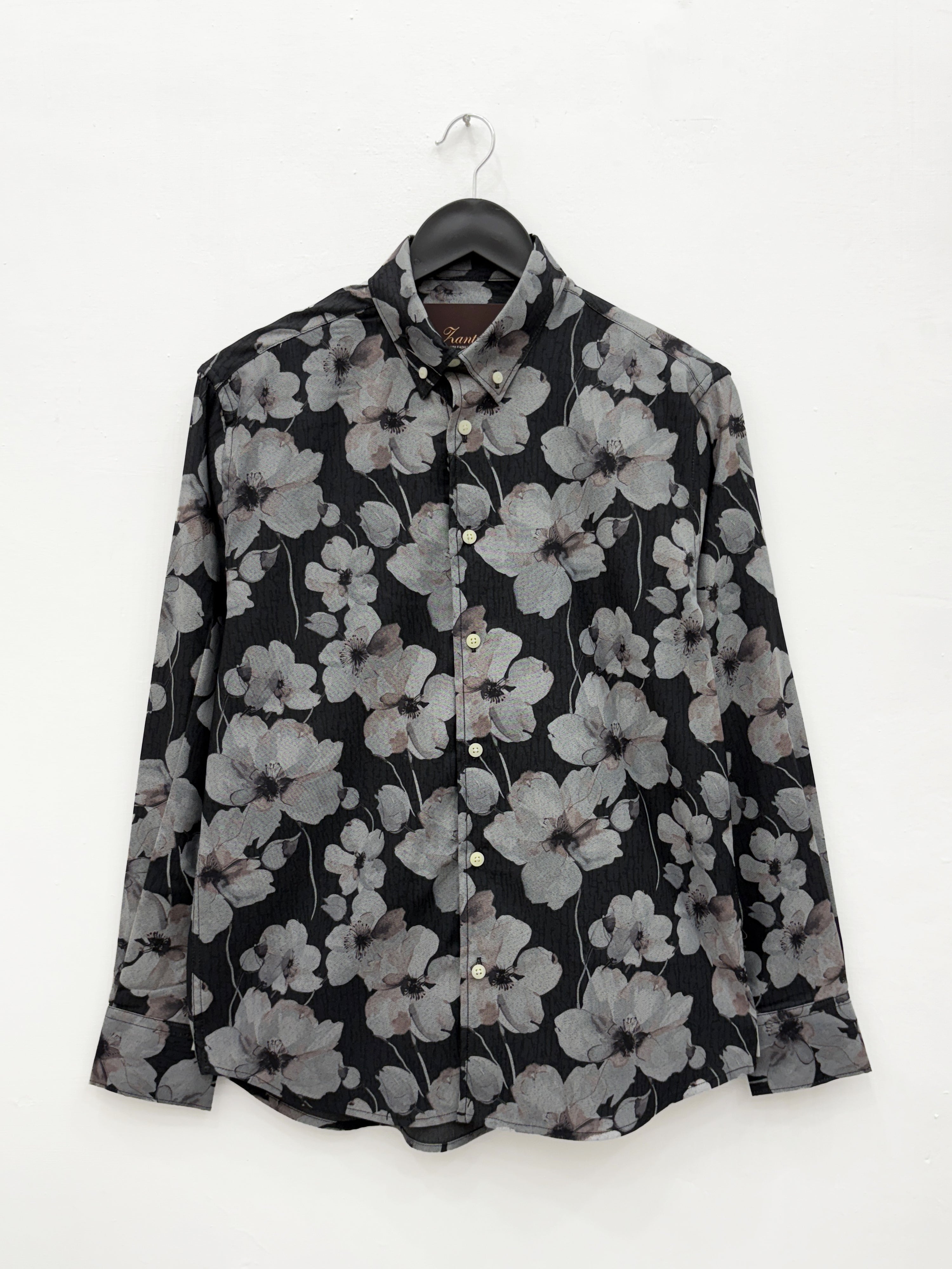 Black Satin IMP Floral Printed Shirt