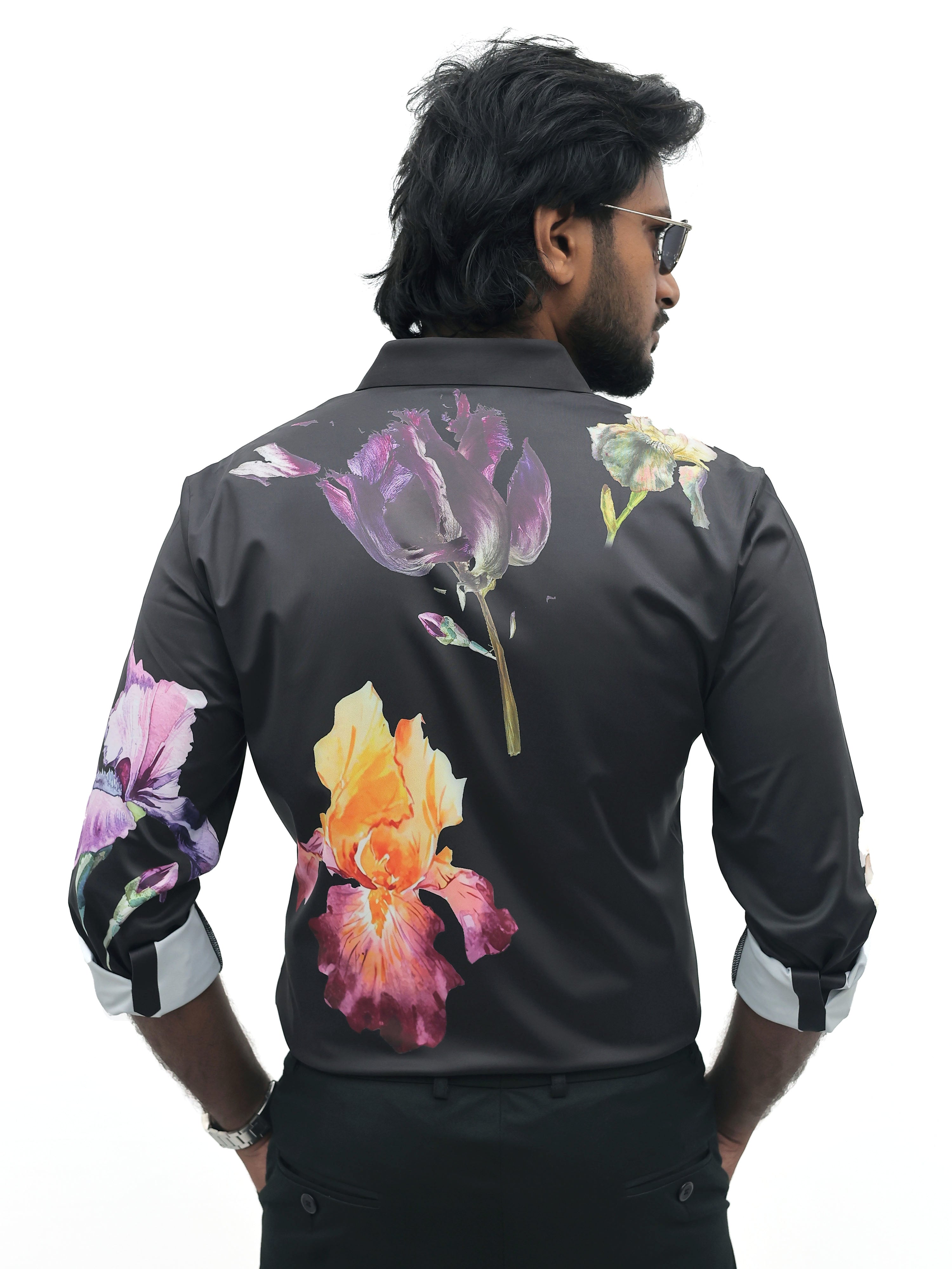 Black Purple IMP Designer Stone Work Shirt