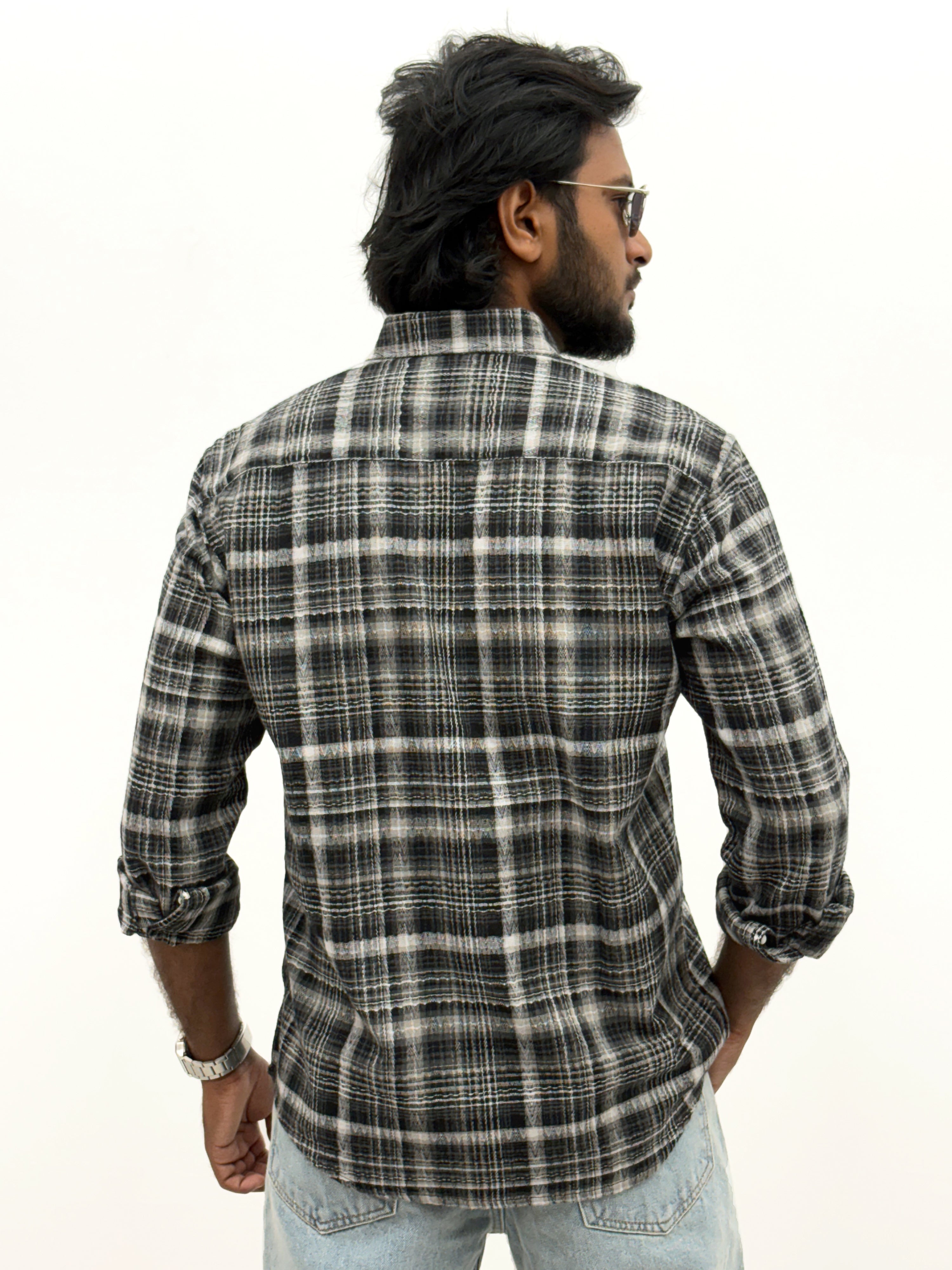 Black Grey Flannel Shirt