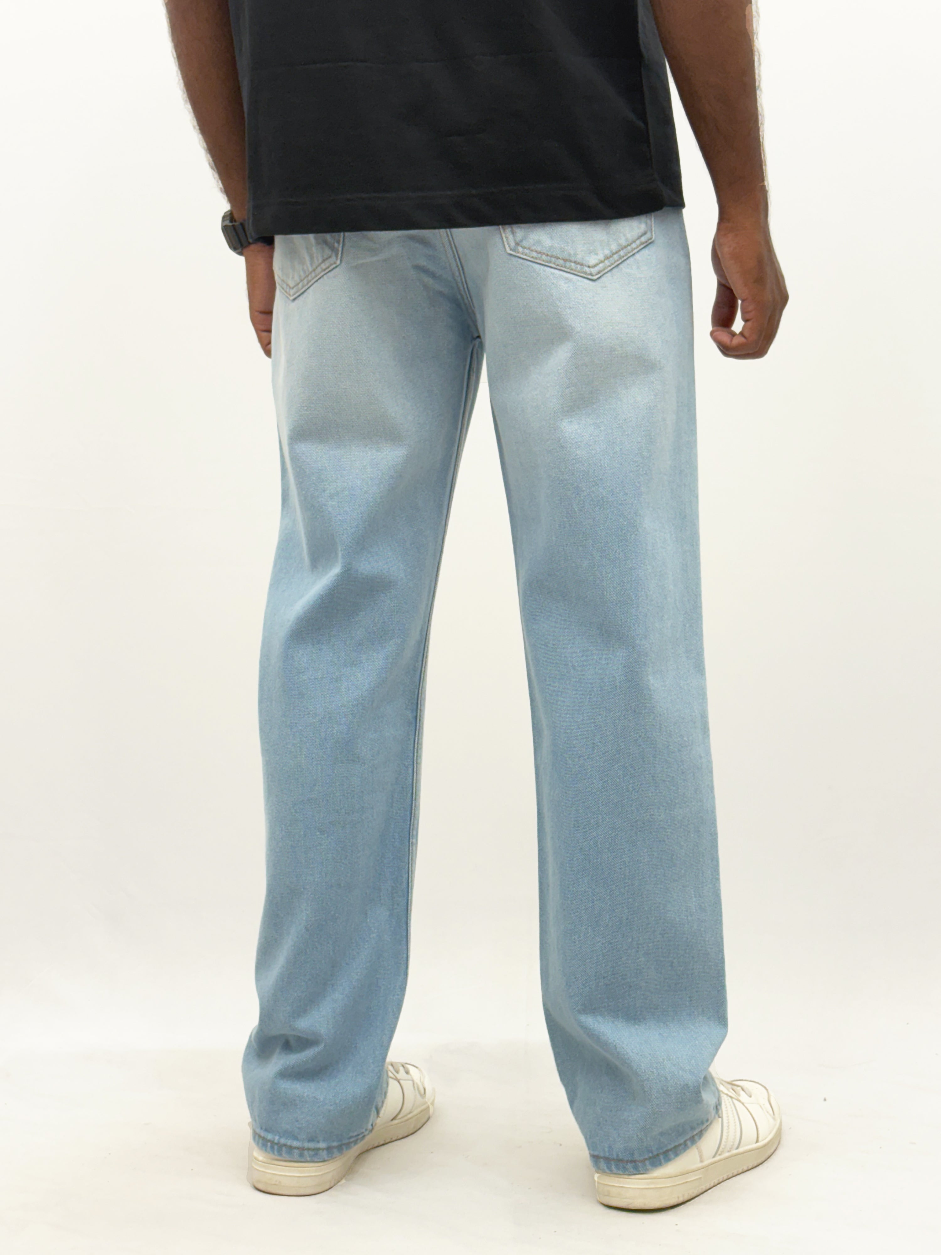 Ice Blue Torn Baggy Jeans