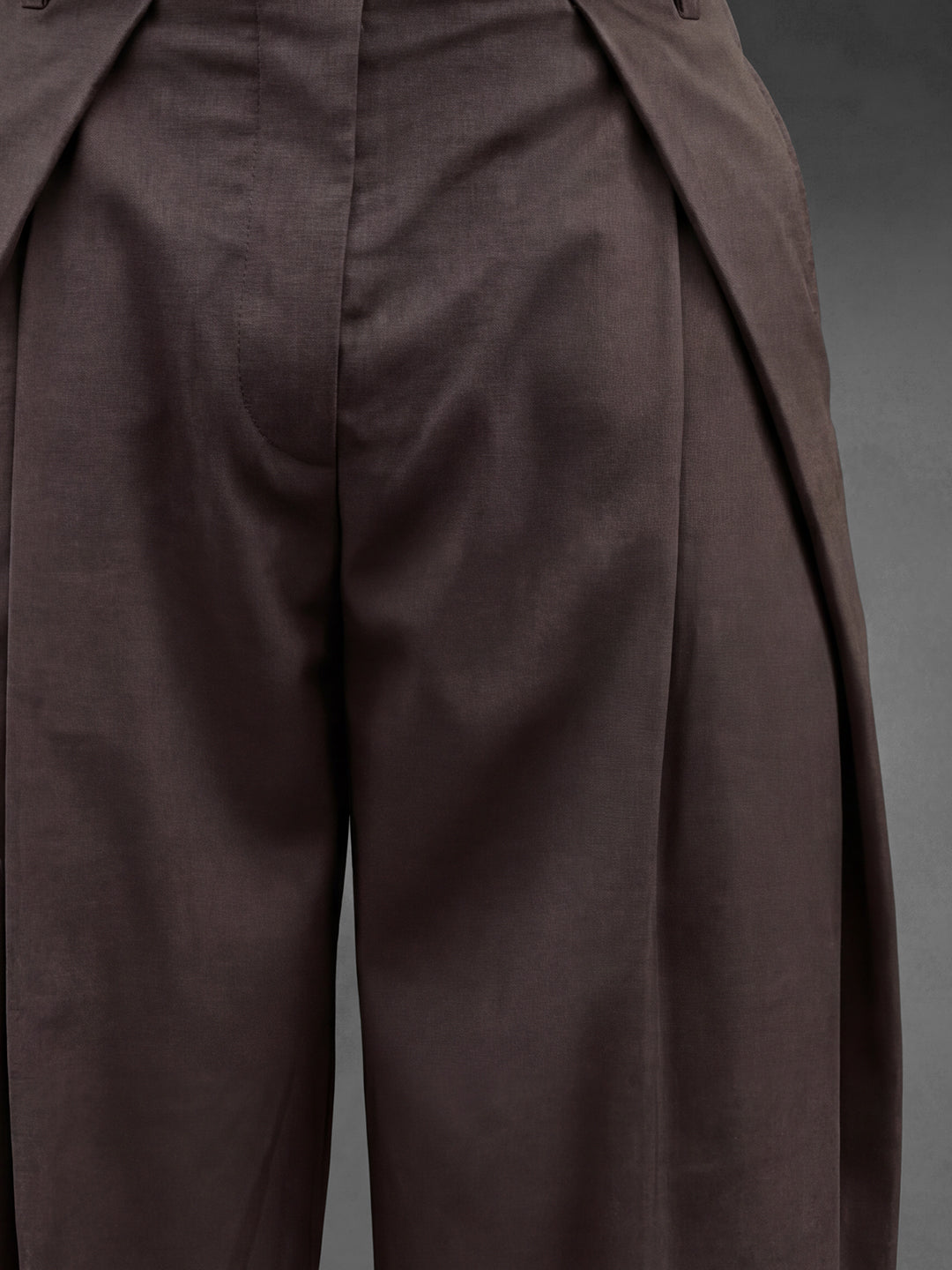 Coffee Pleated Korean Trousers