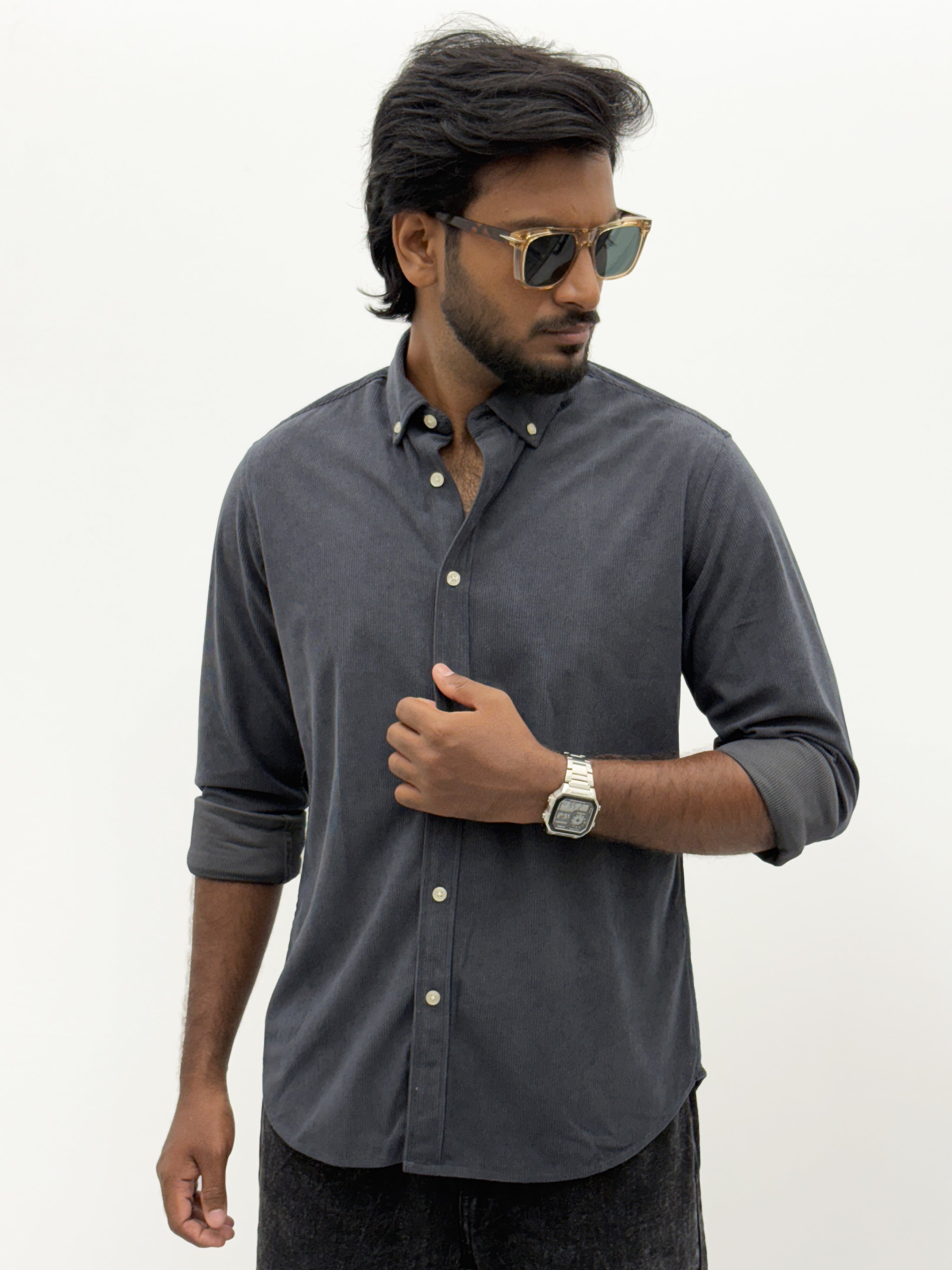 Charcoal Corduroy Shirt
