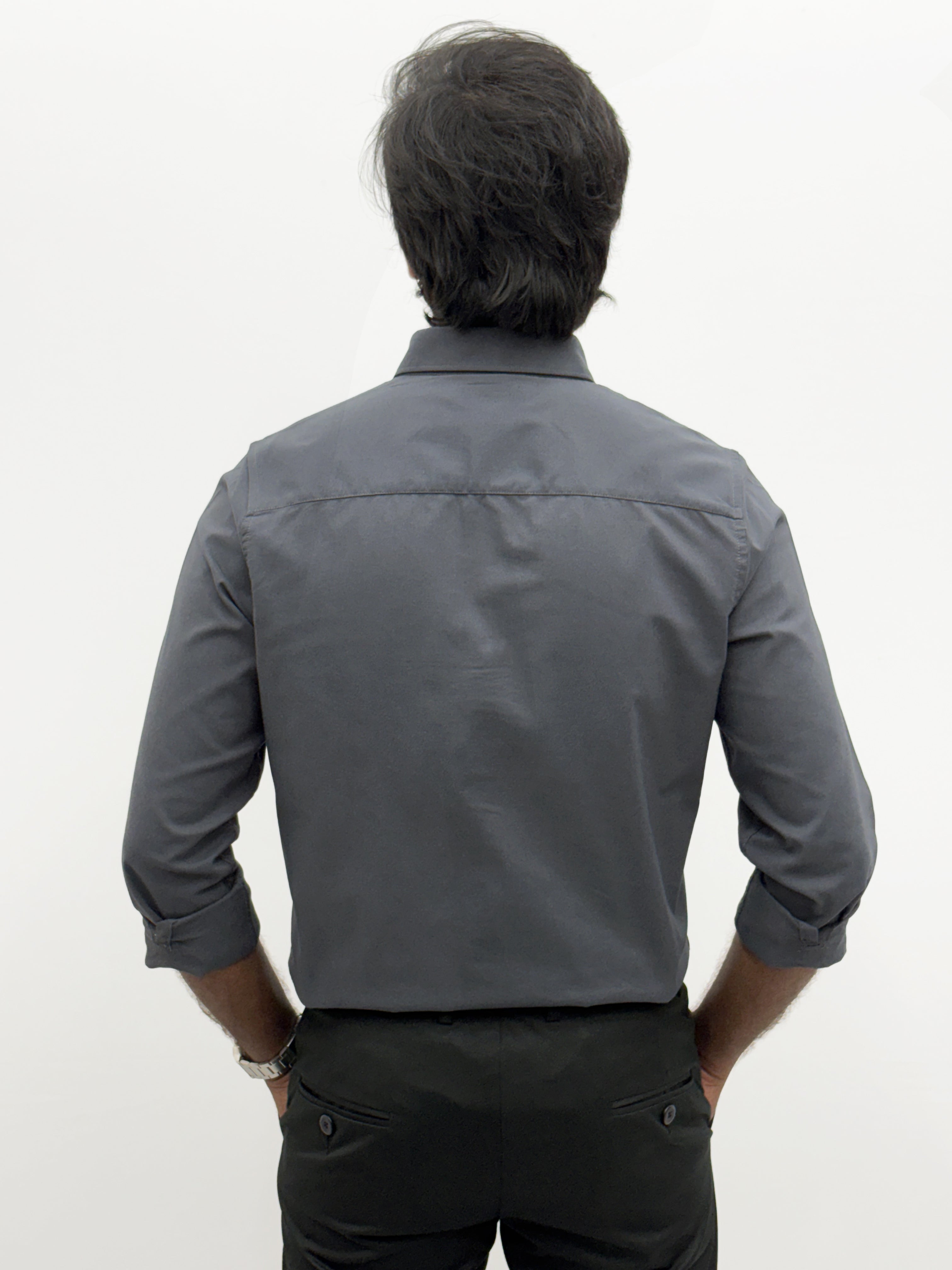 Charcoal Plain Oxford Shirt
