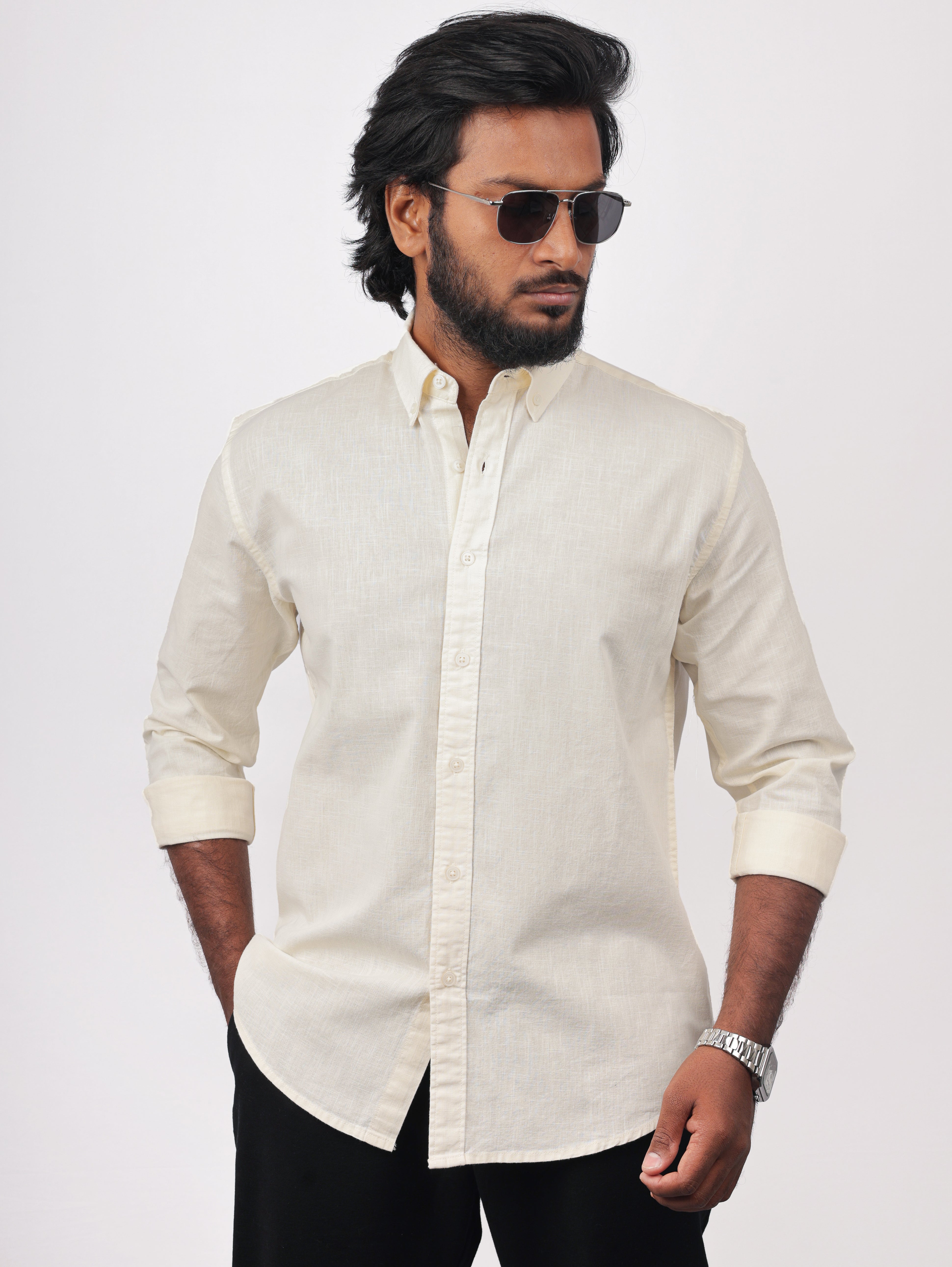 Cream Linen Shirt