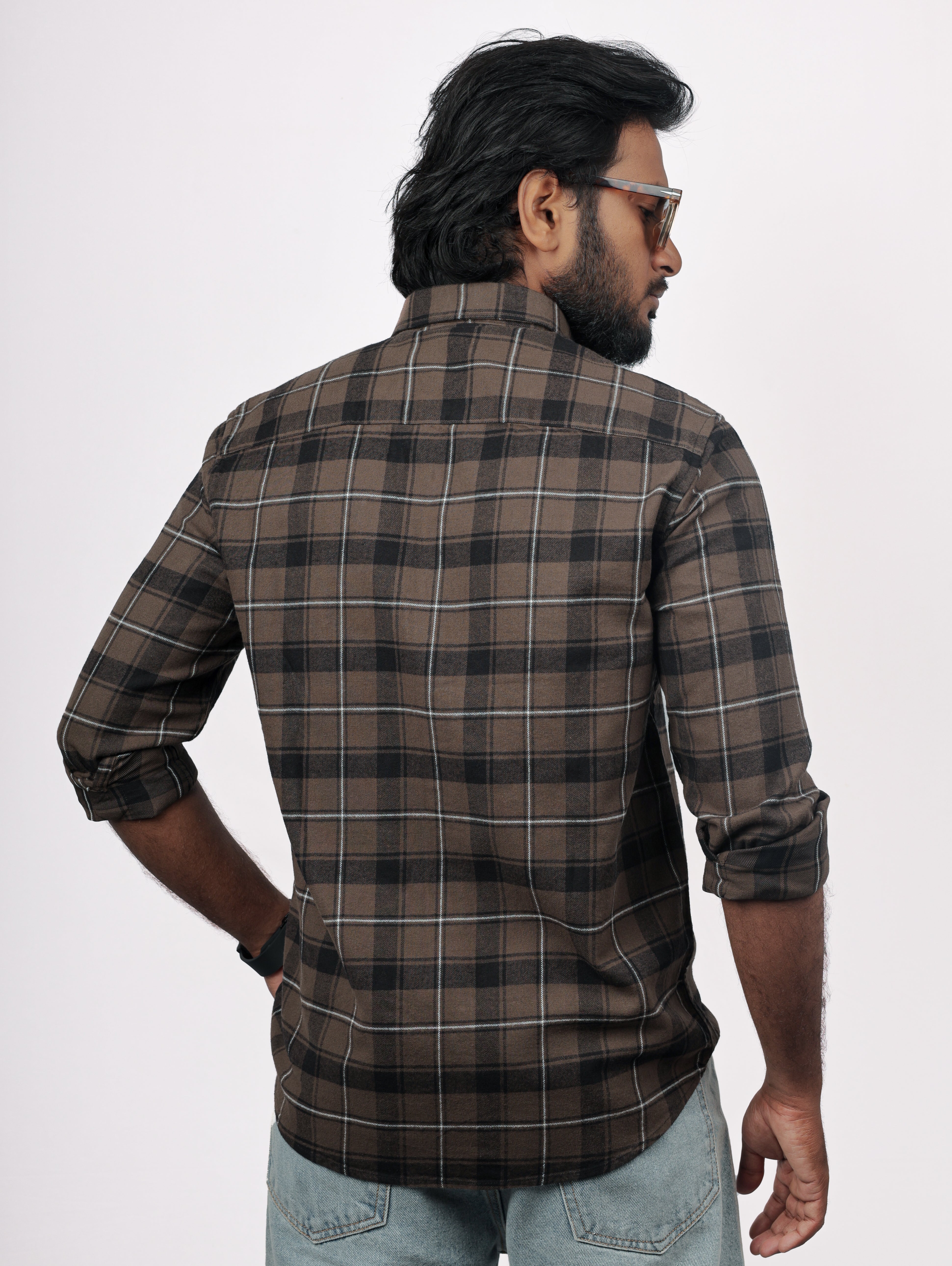 Brown Black Flannel Shirt