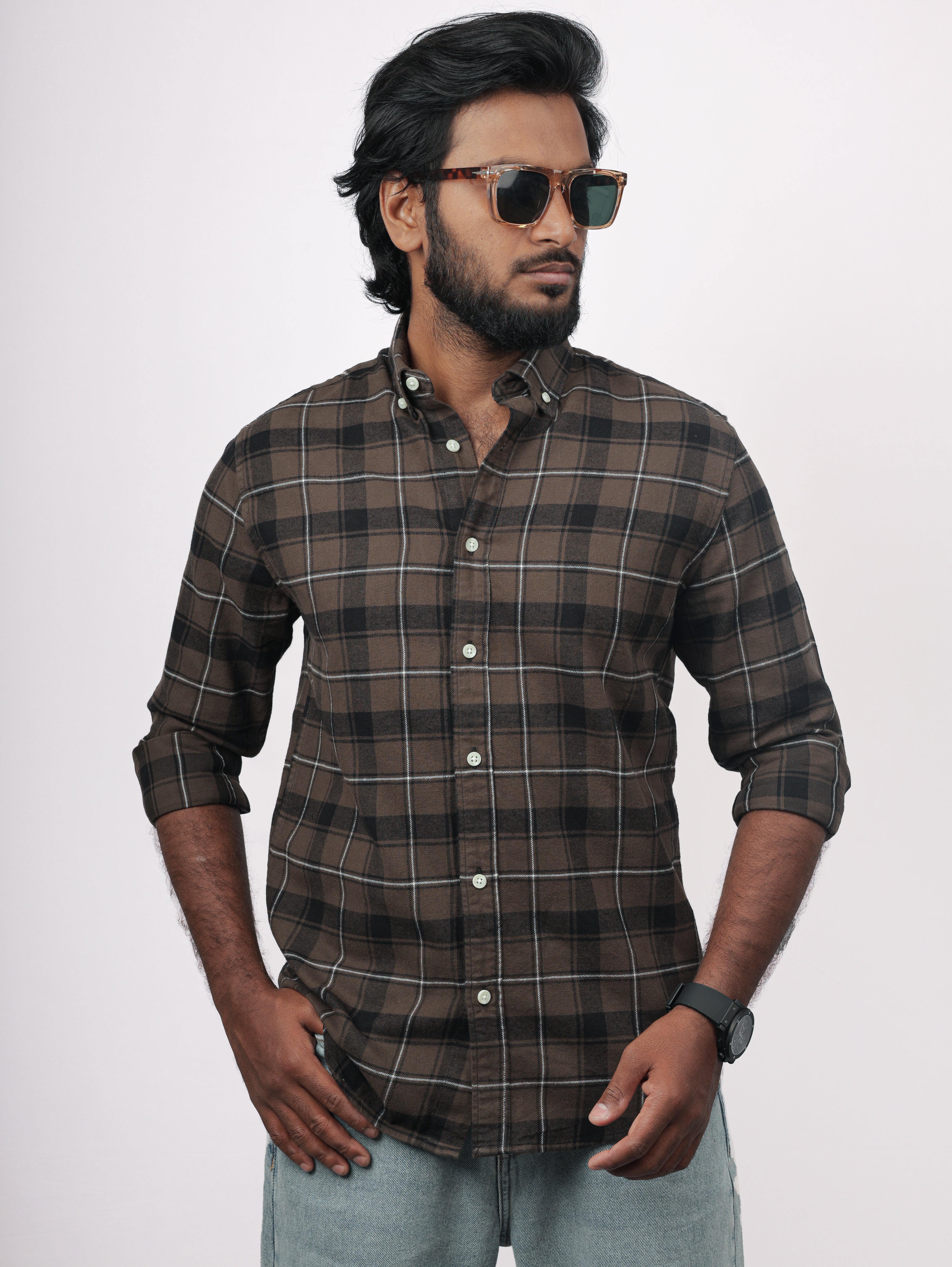 Brown Black Flannel Shirt