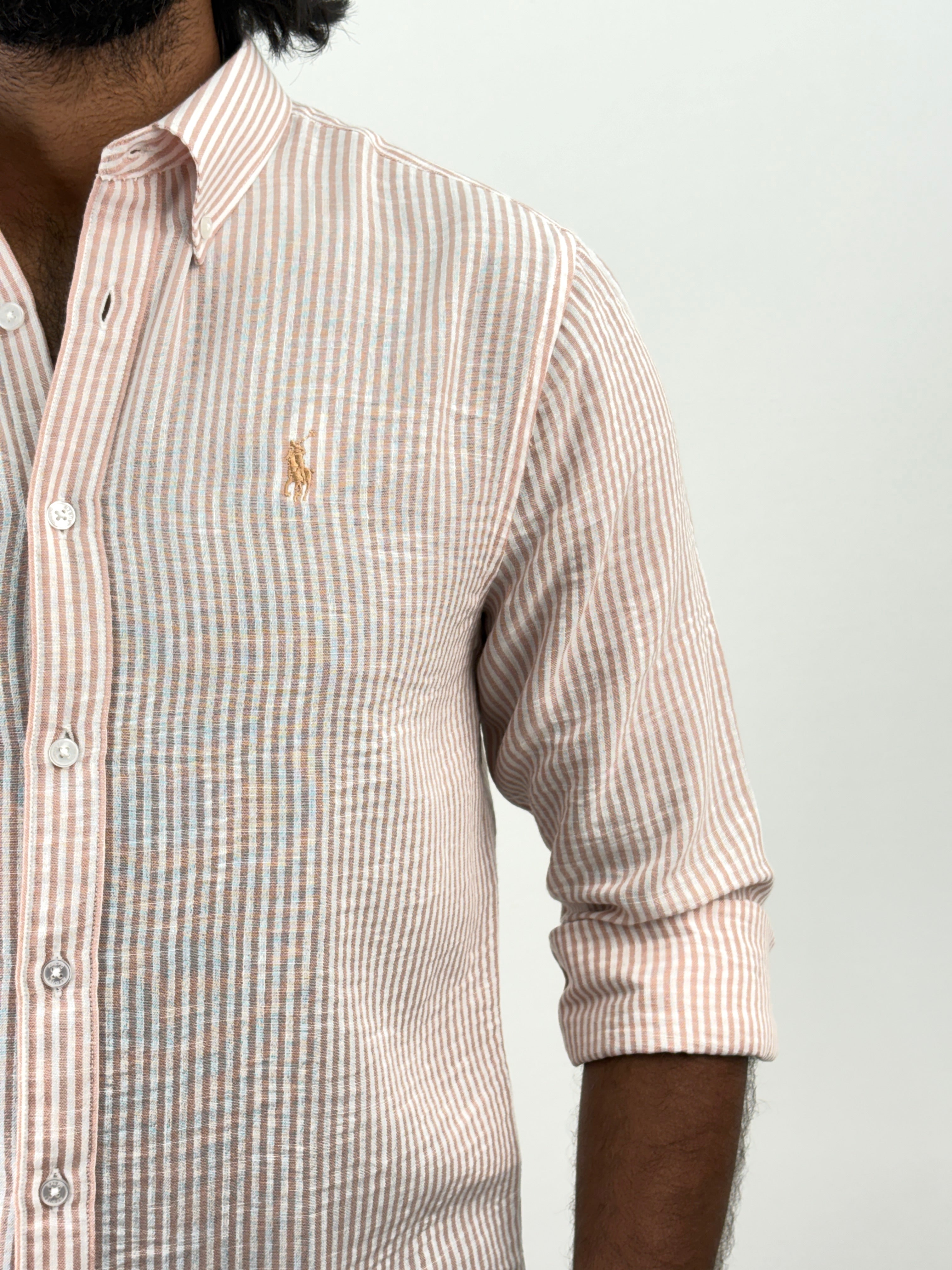 Fawn Linen Stripe Shirt