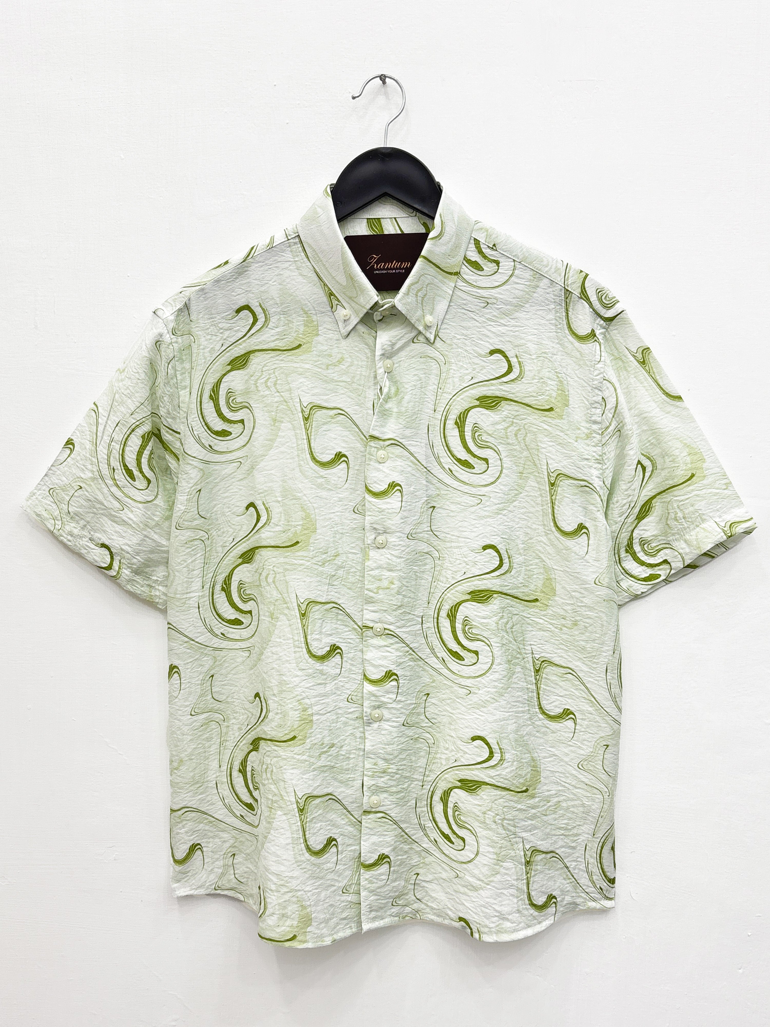 Green IMP Half Sleeve Abstract Printed Shirt