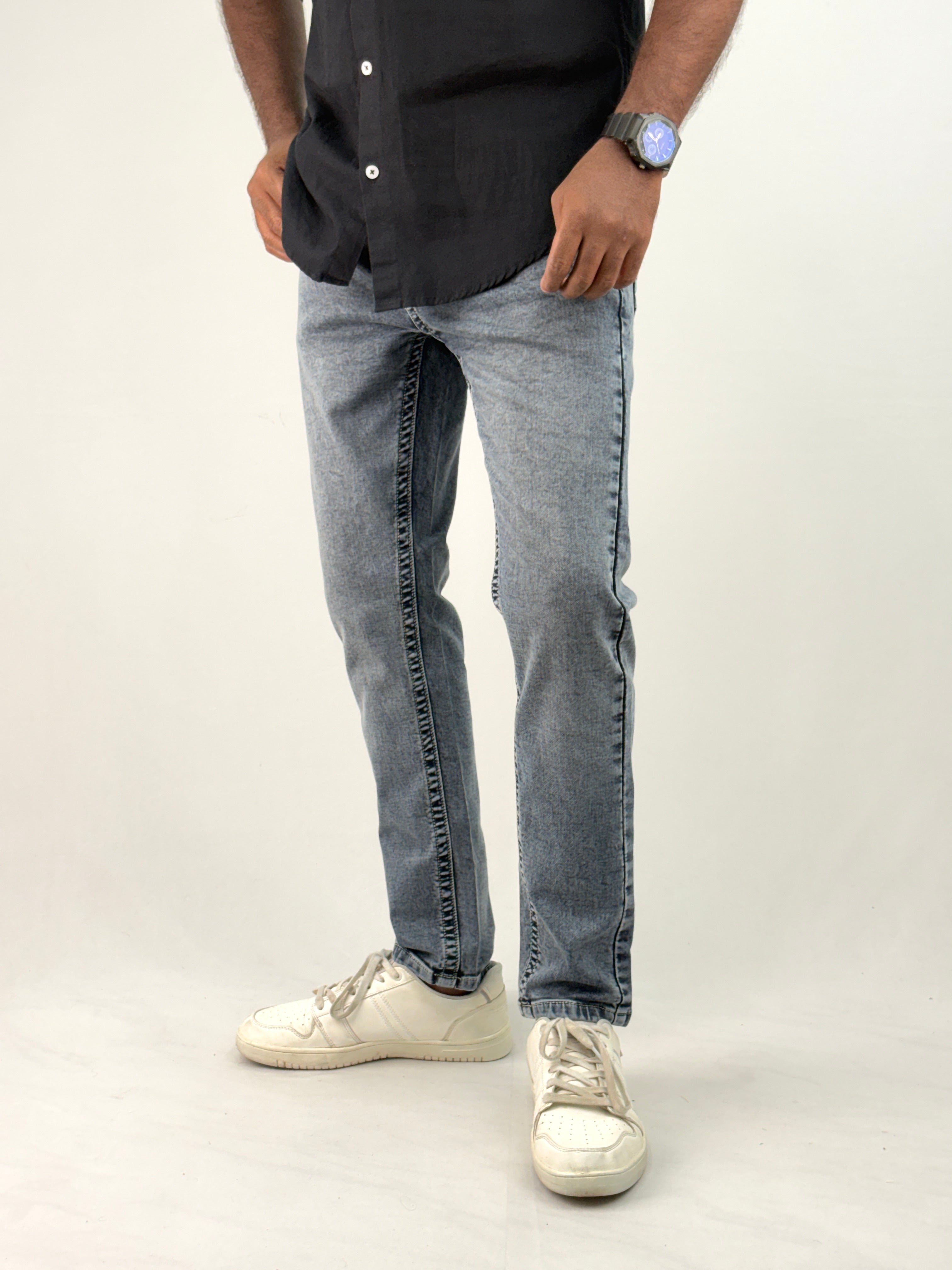 Grey Ankle Fit Jean