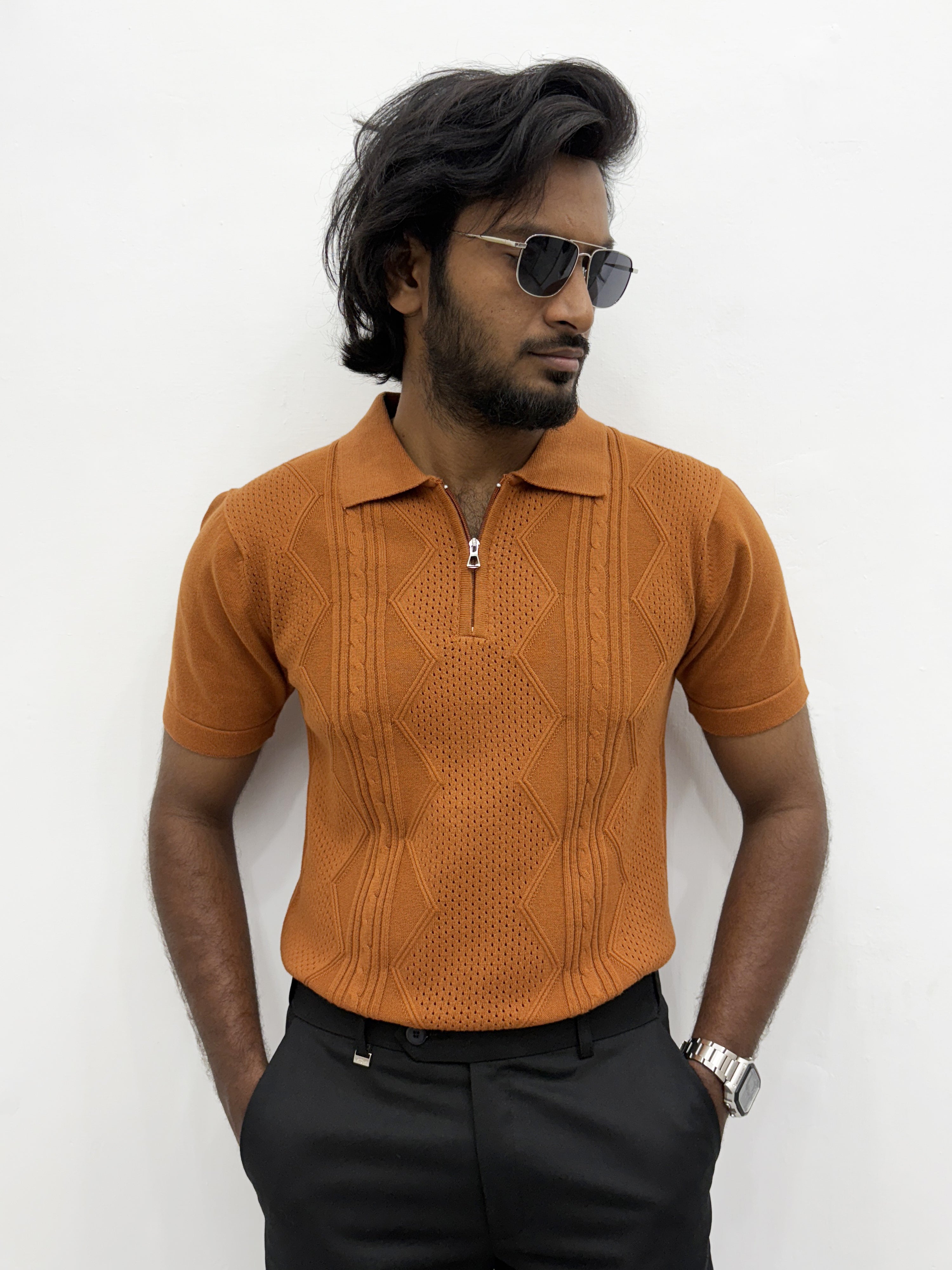 Honey Textured Polo T-Shirt