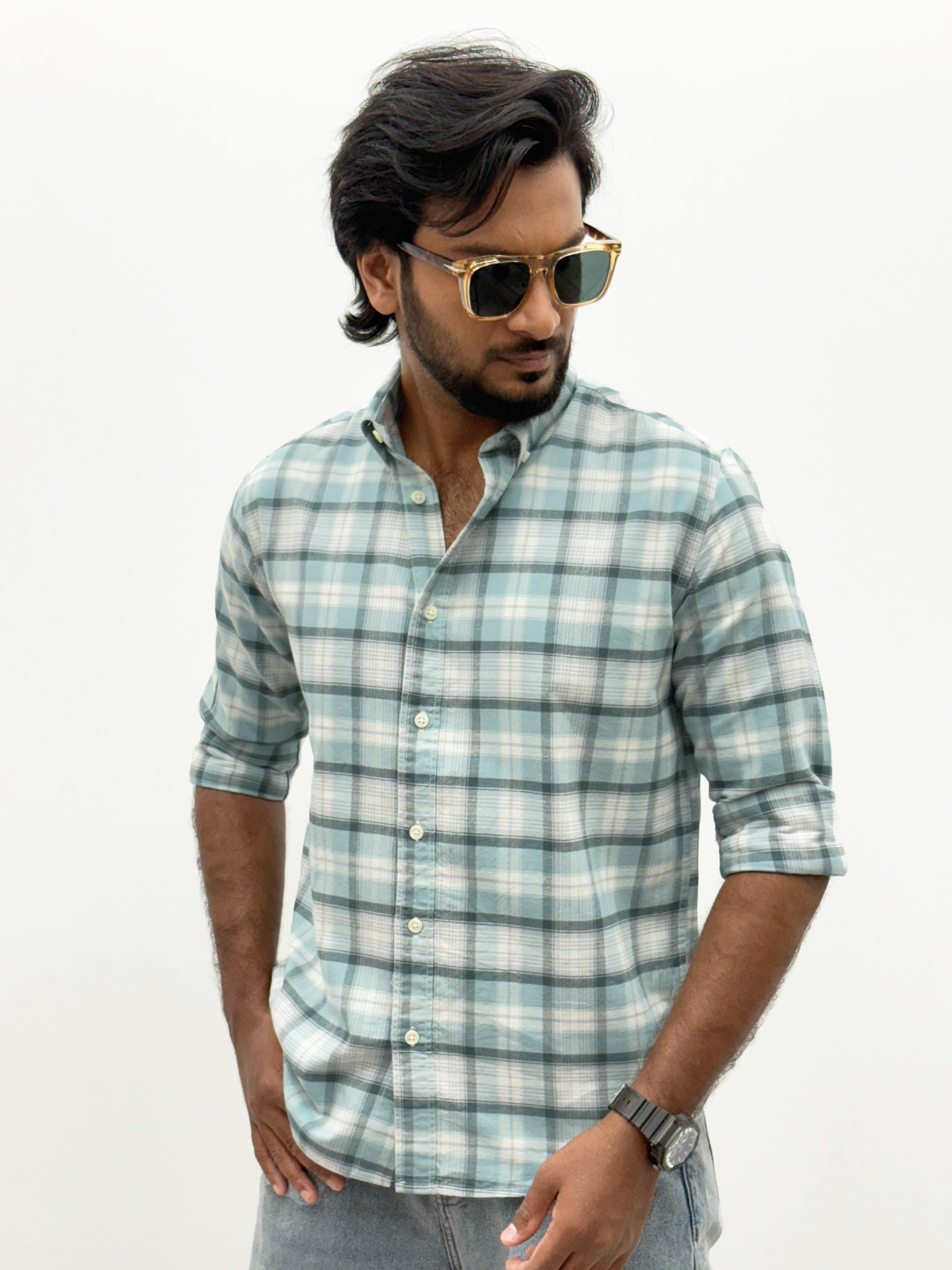 Aqua Green Flannel shirt