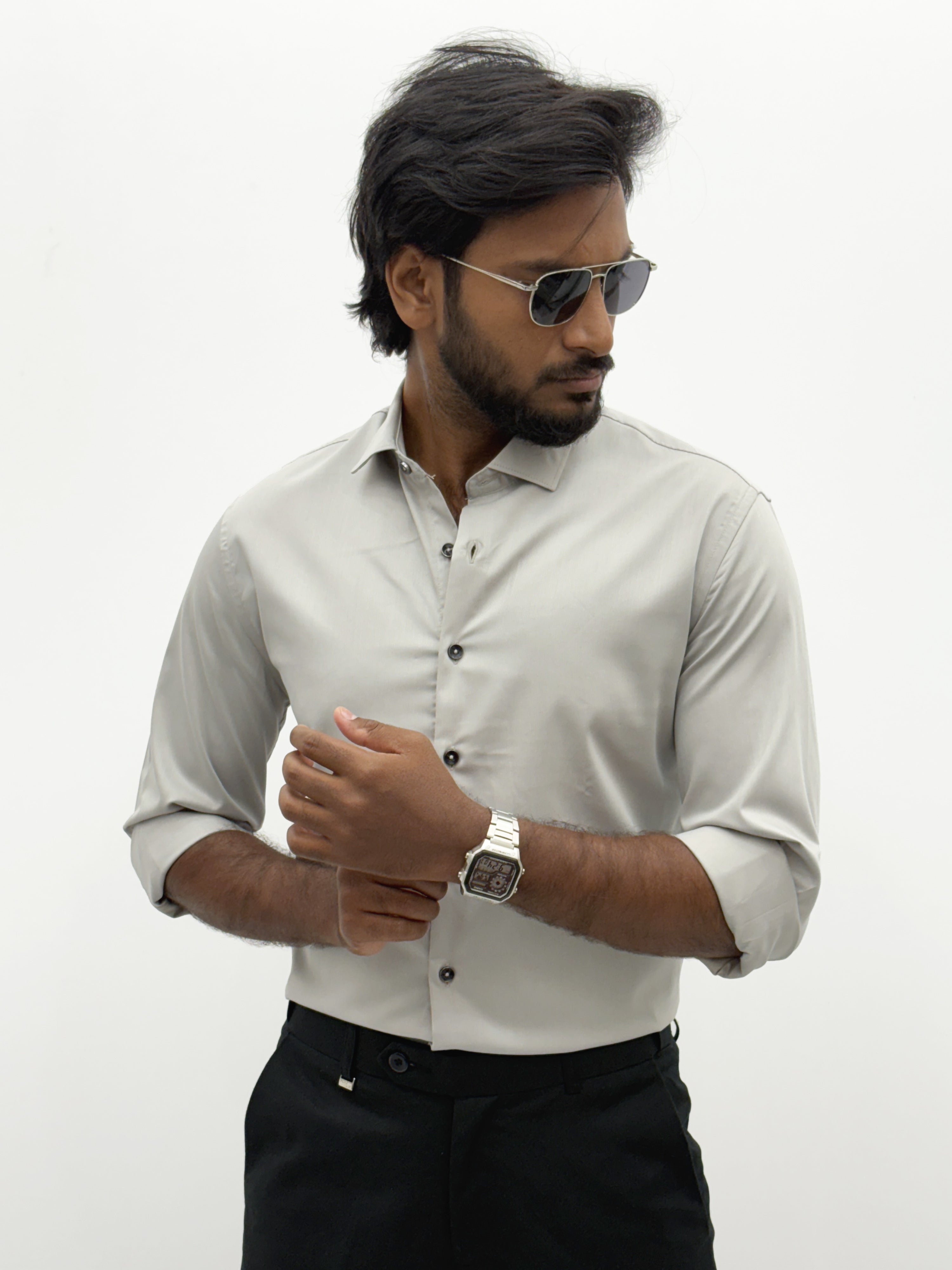 Light Grey IMP Satin Shirt