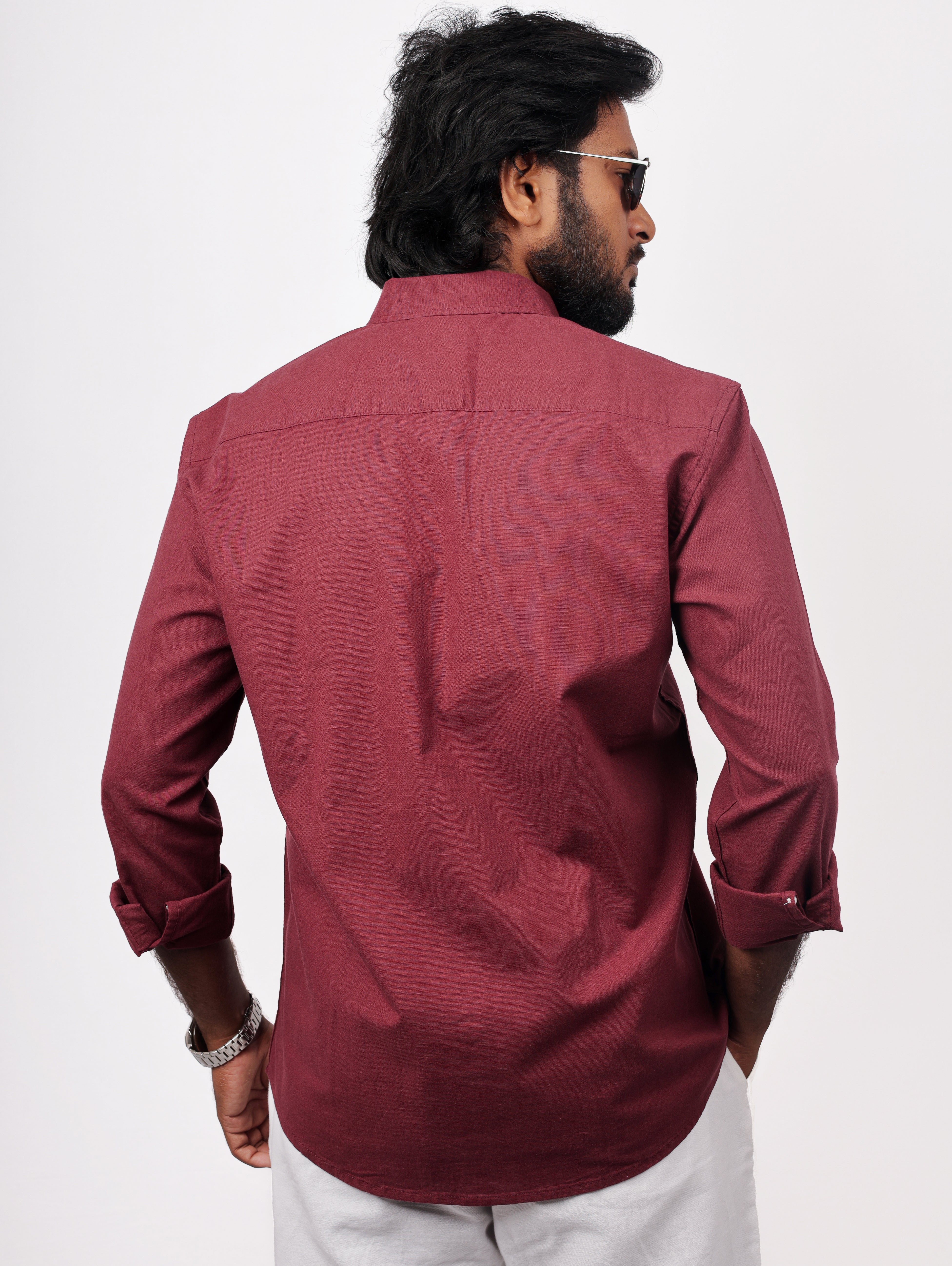 Maroon Linen Shirt