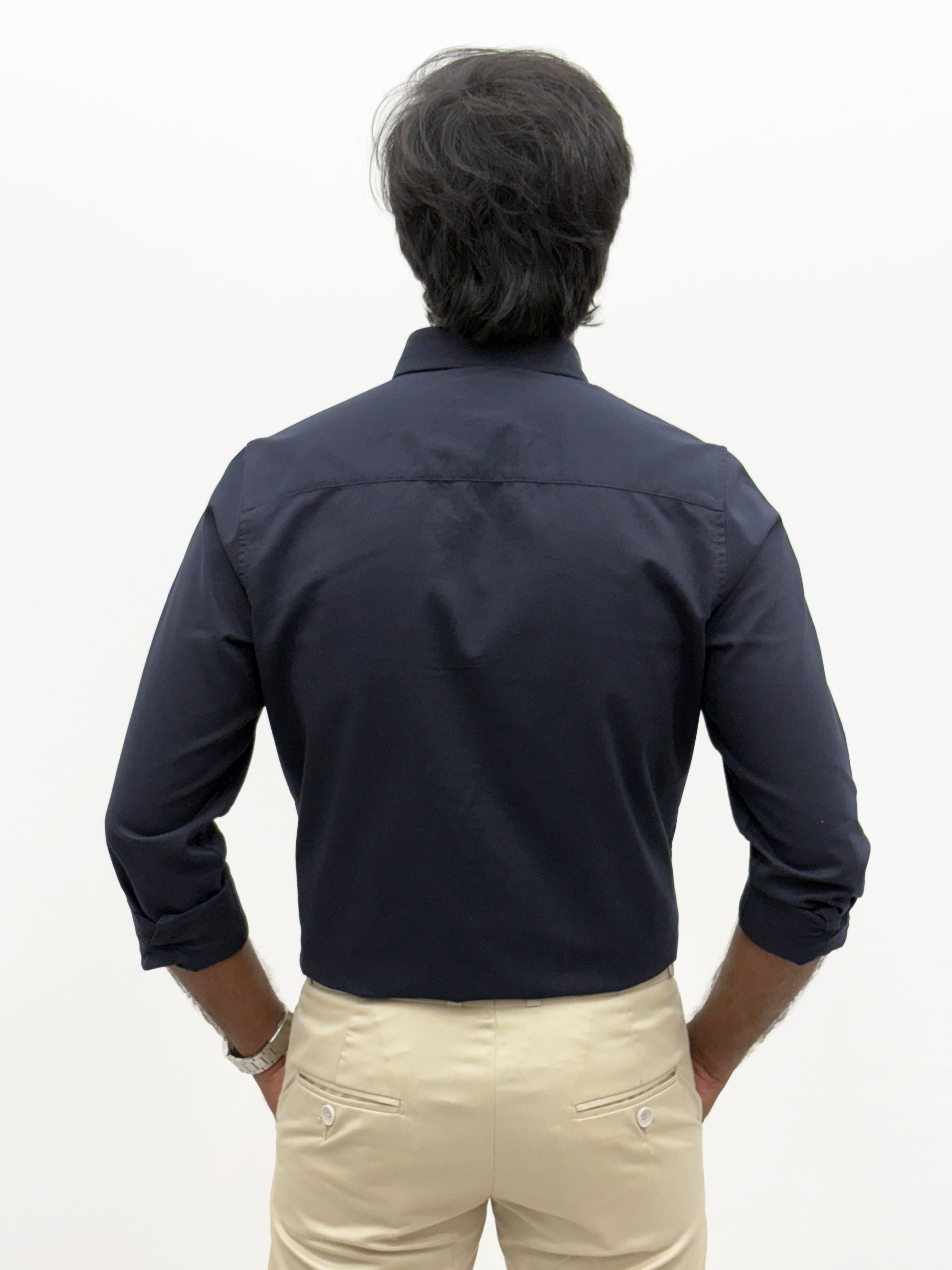 Navy Plain Oxford Shirt