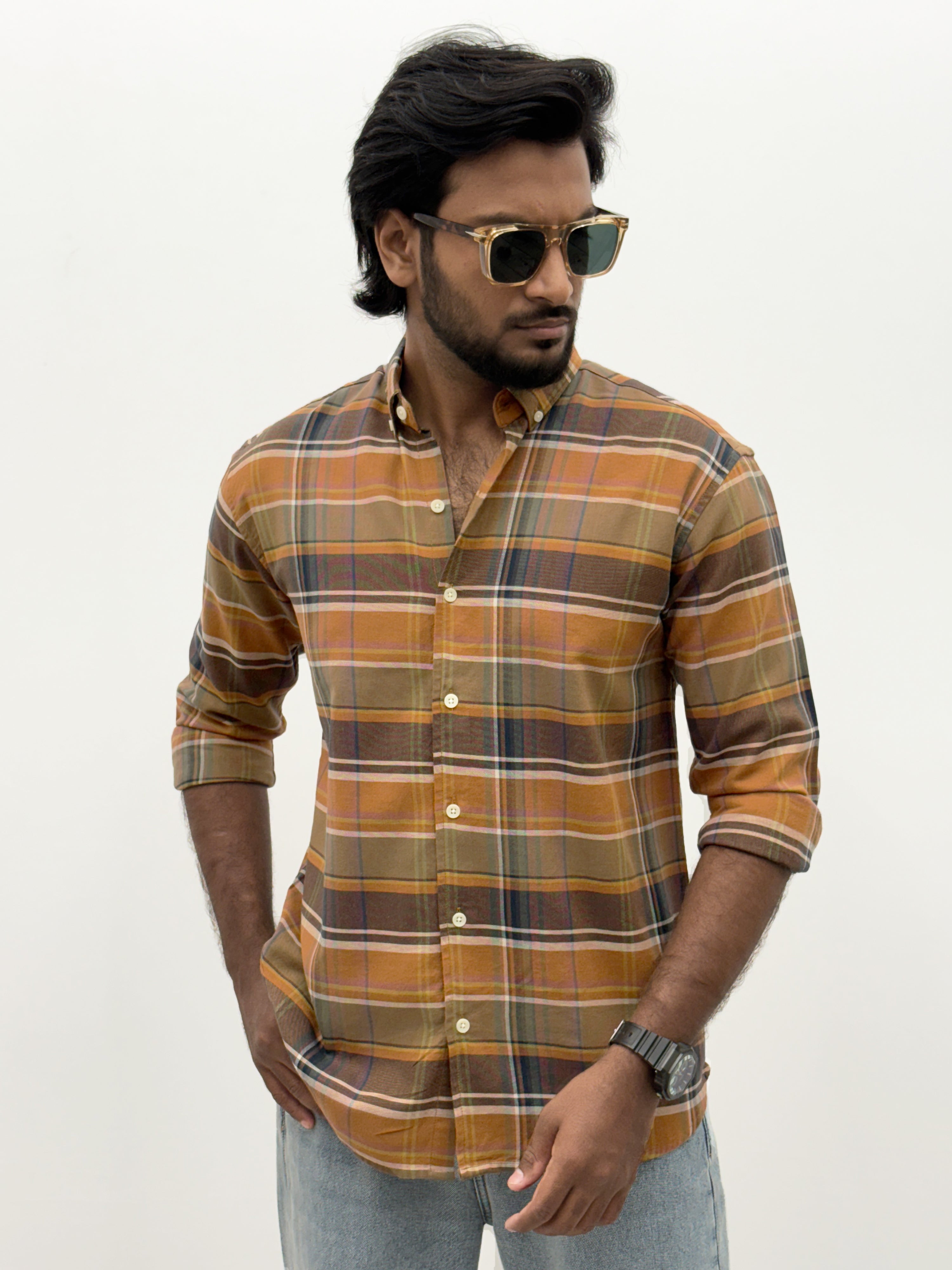 Orange Flannel shirt