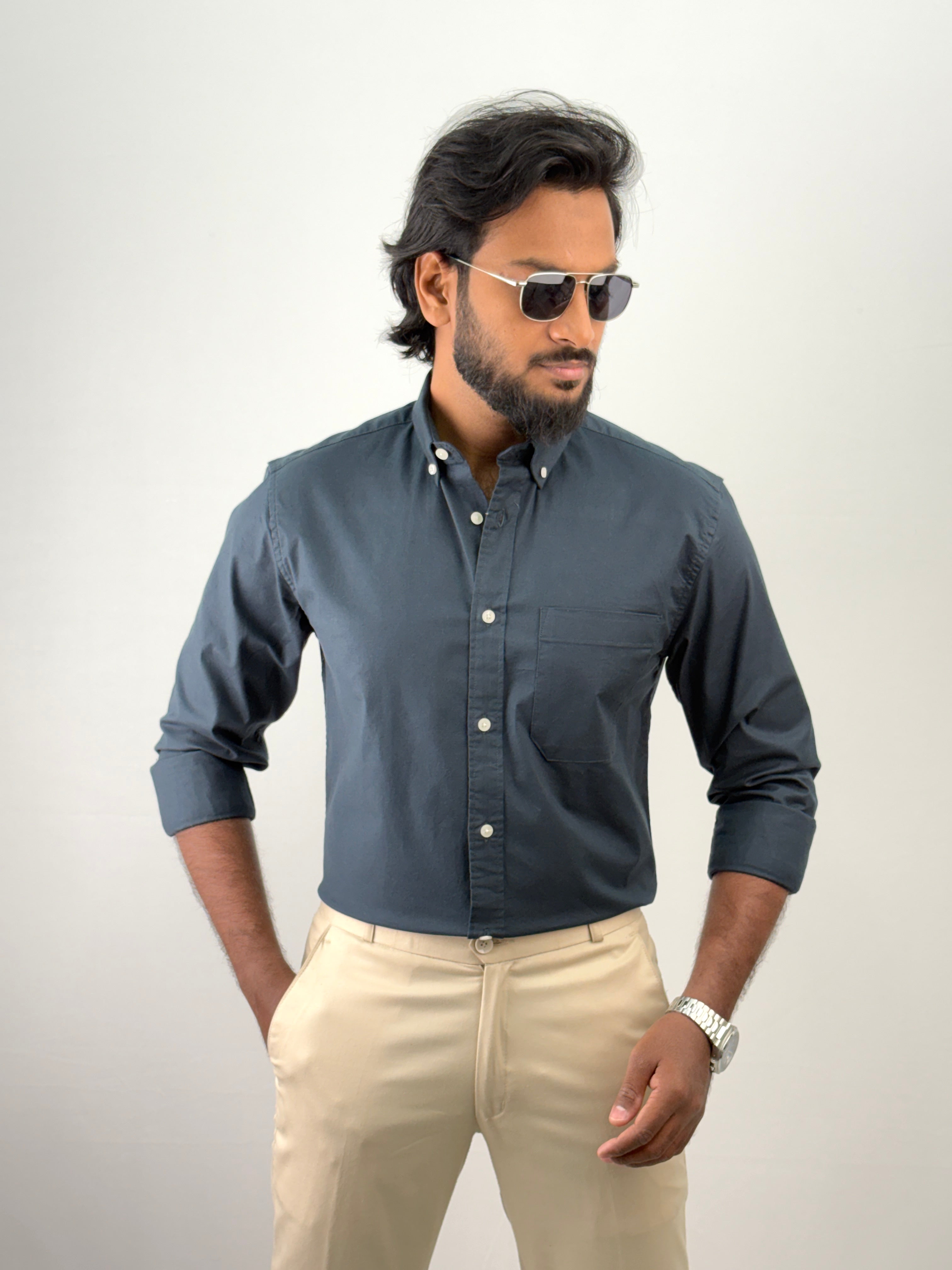 Peacock Plain Oxford Shirt 4