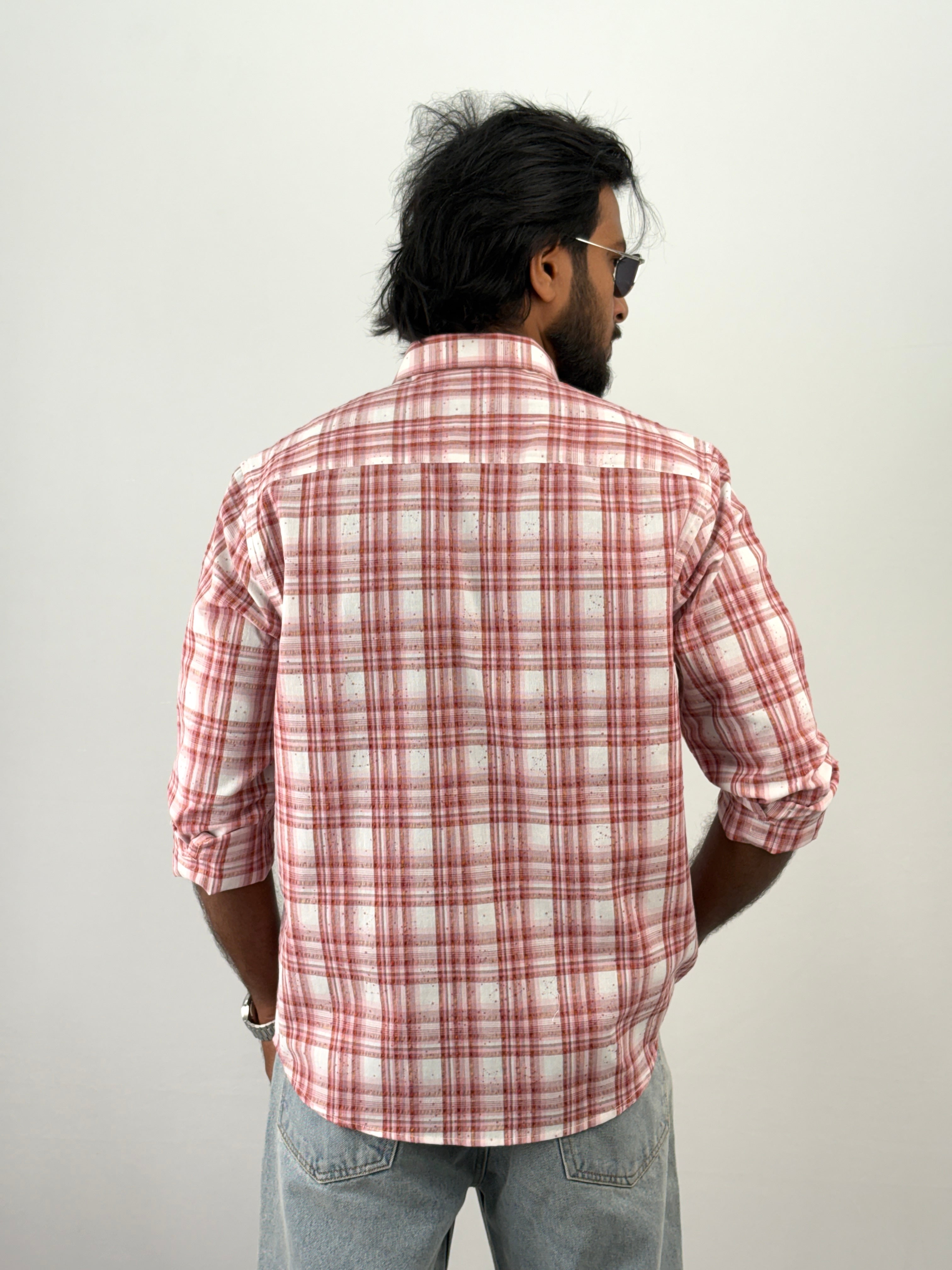 Pink Flannel Printed Shirt