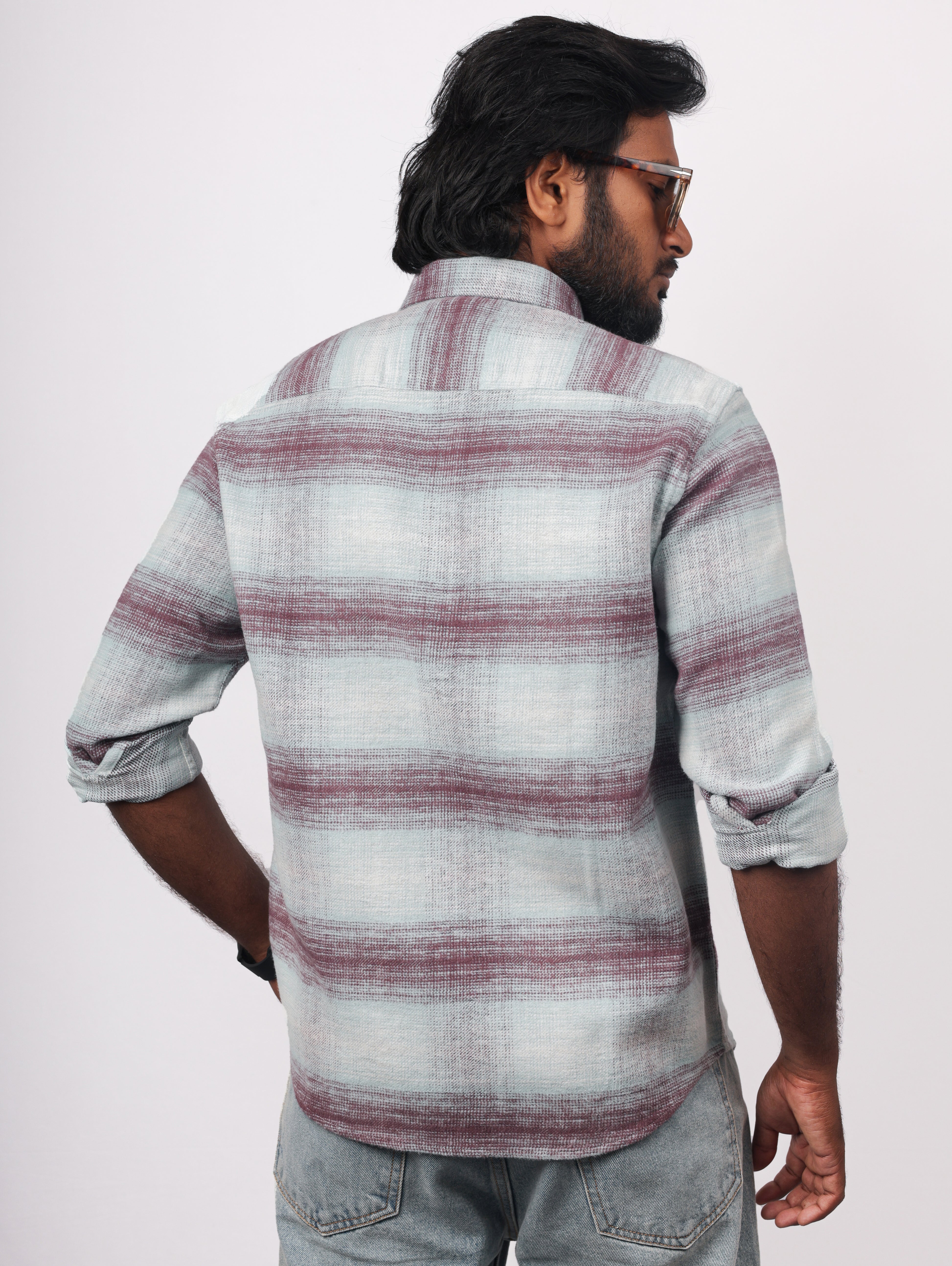 Purple Blue Flannel Shirt