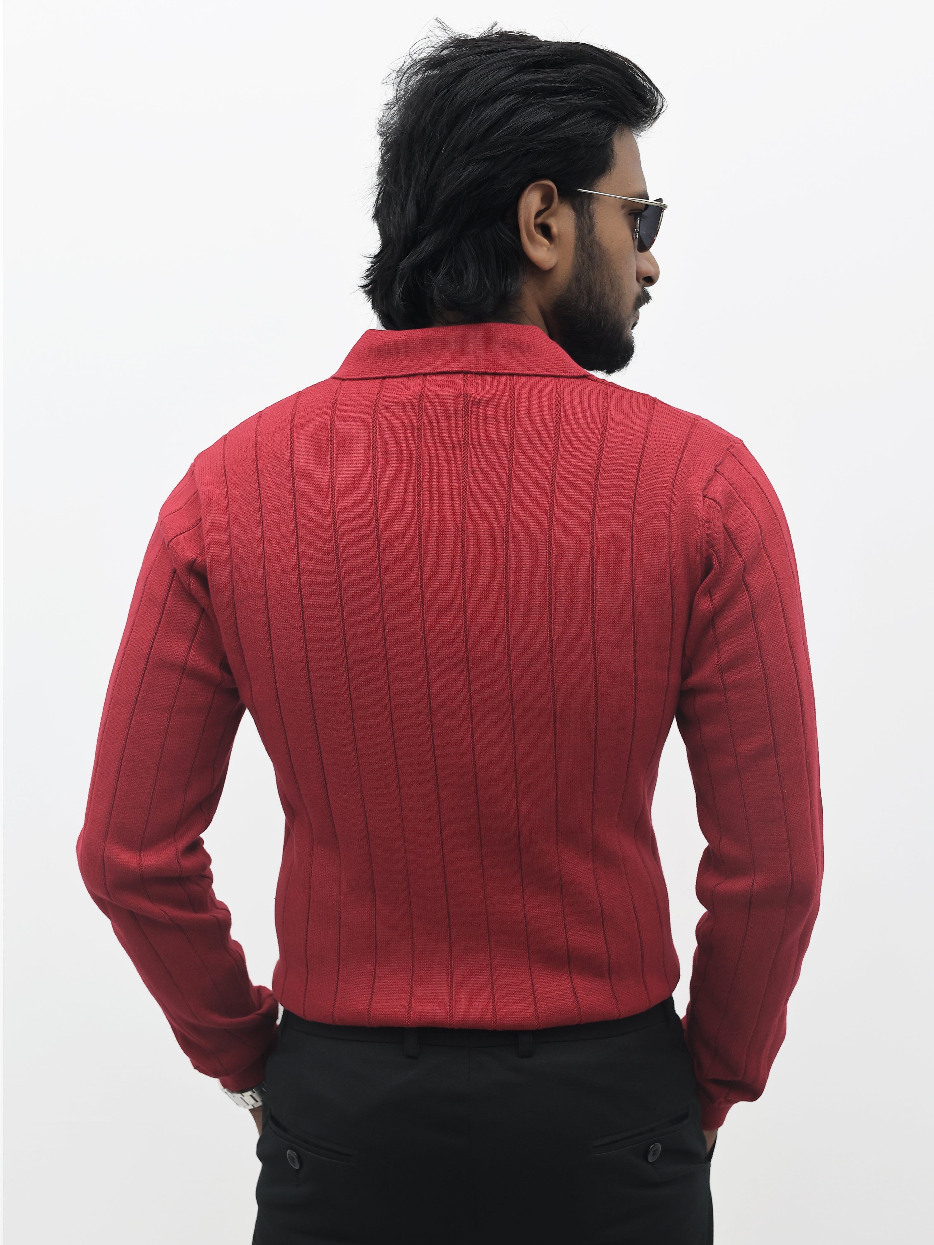Red Zipper Polo T-Shirt
