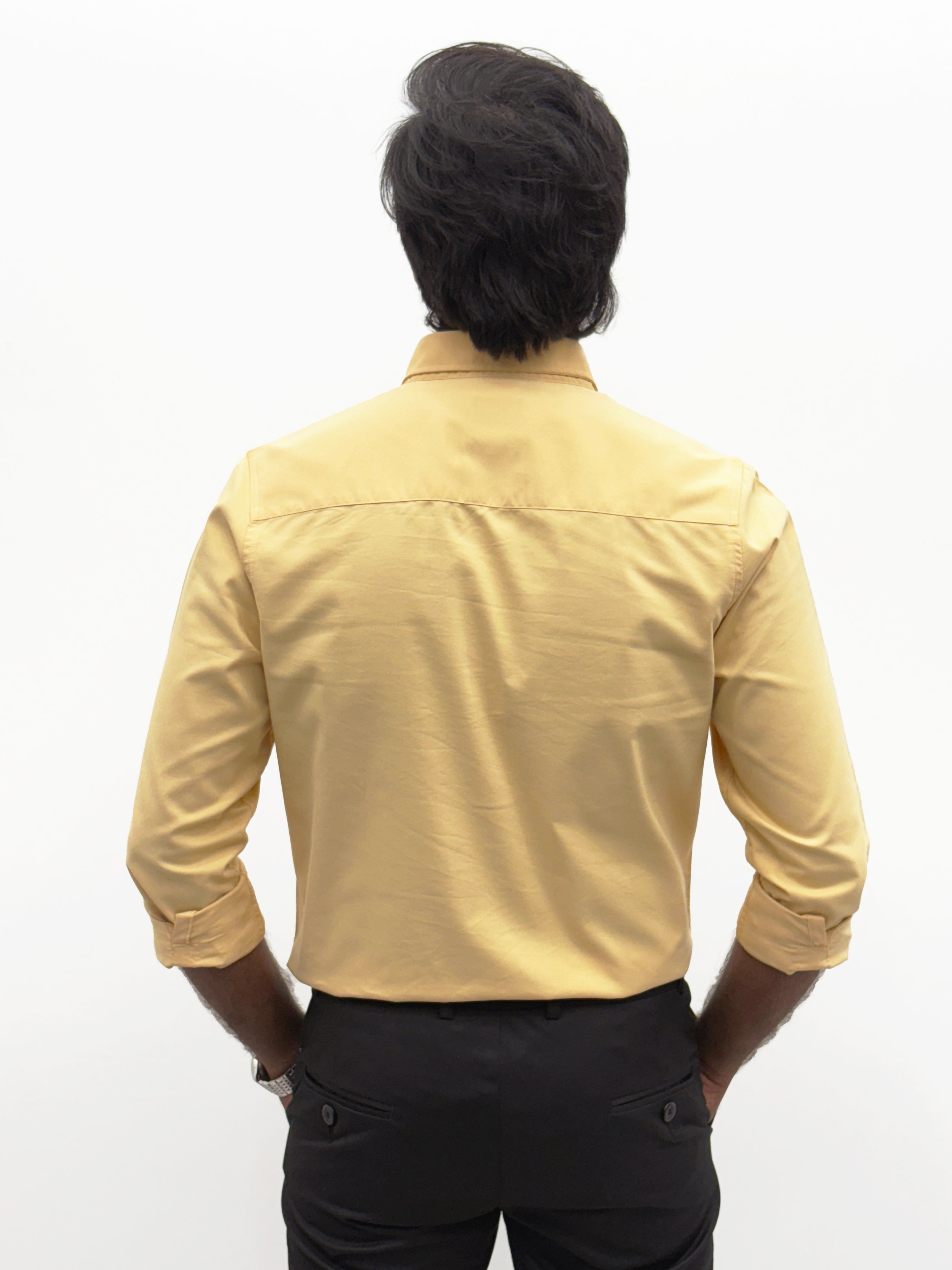 Light Yellow Plain Oxford Shirt