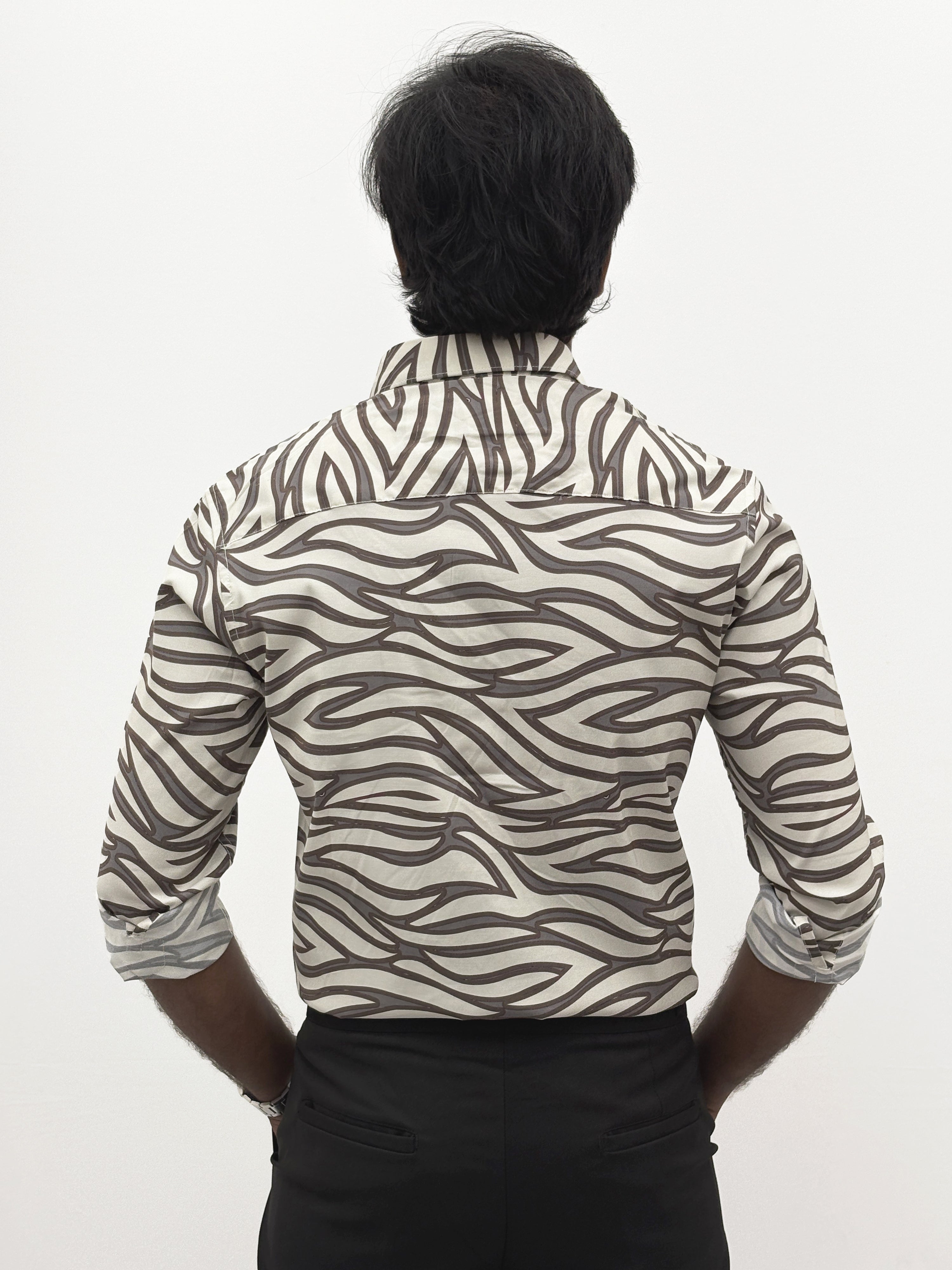 White Brown IMP Retro Printed Shirt