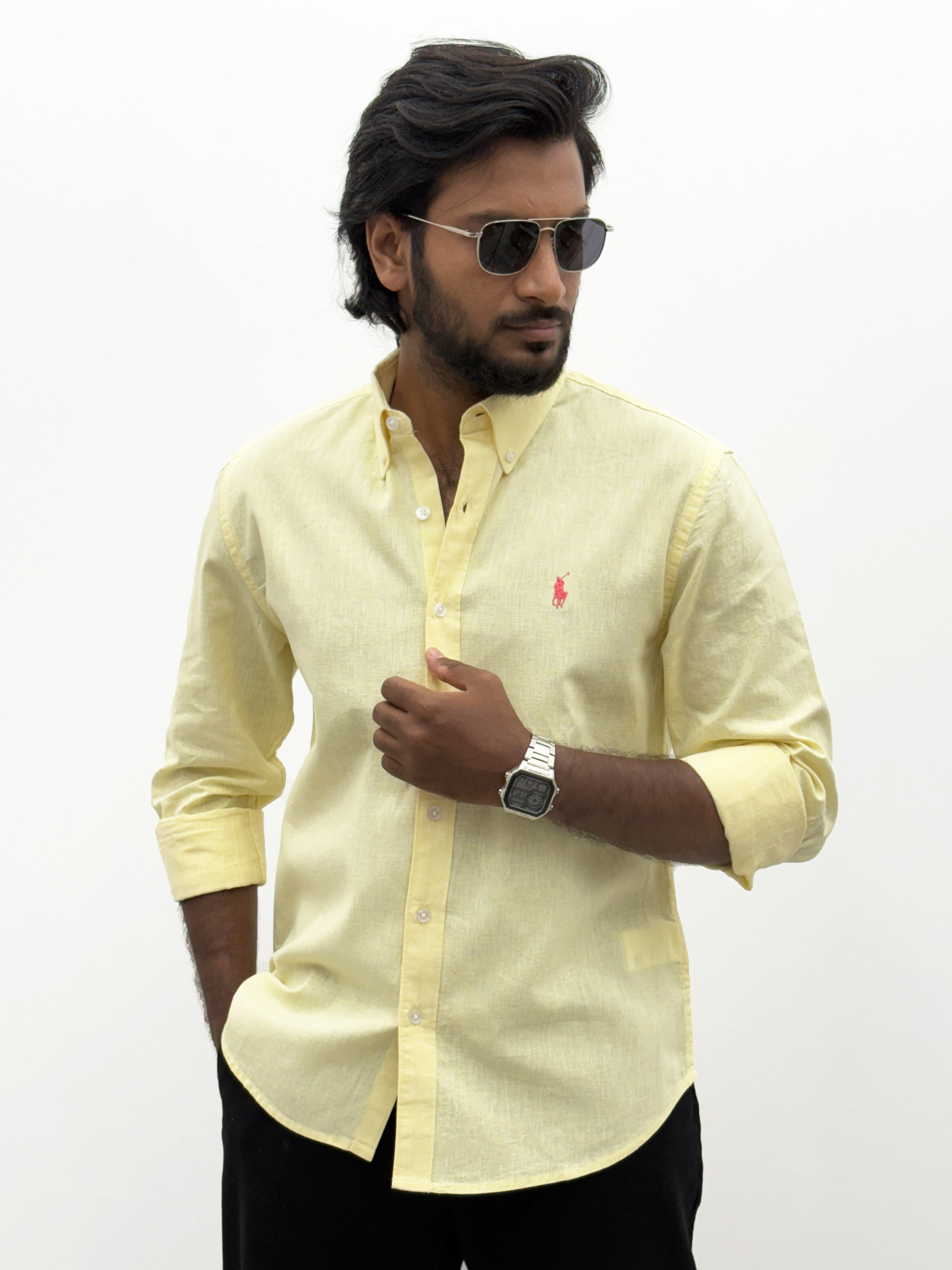 Light Yellow Linen Shirt