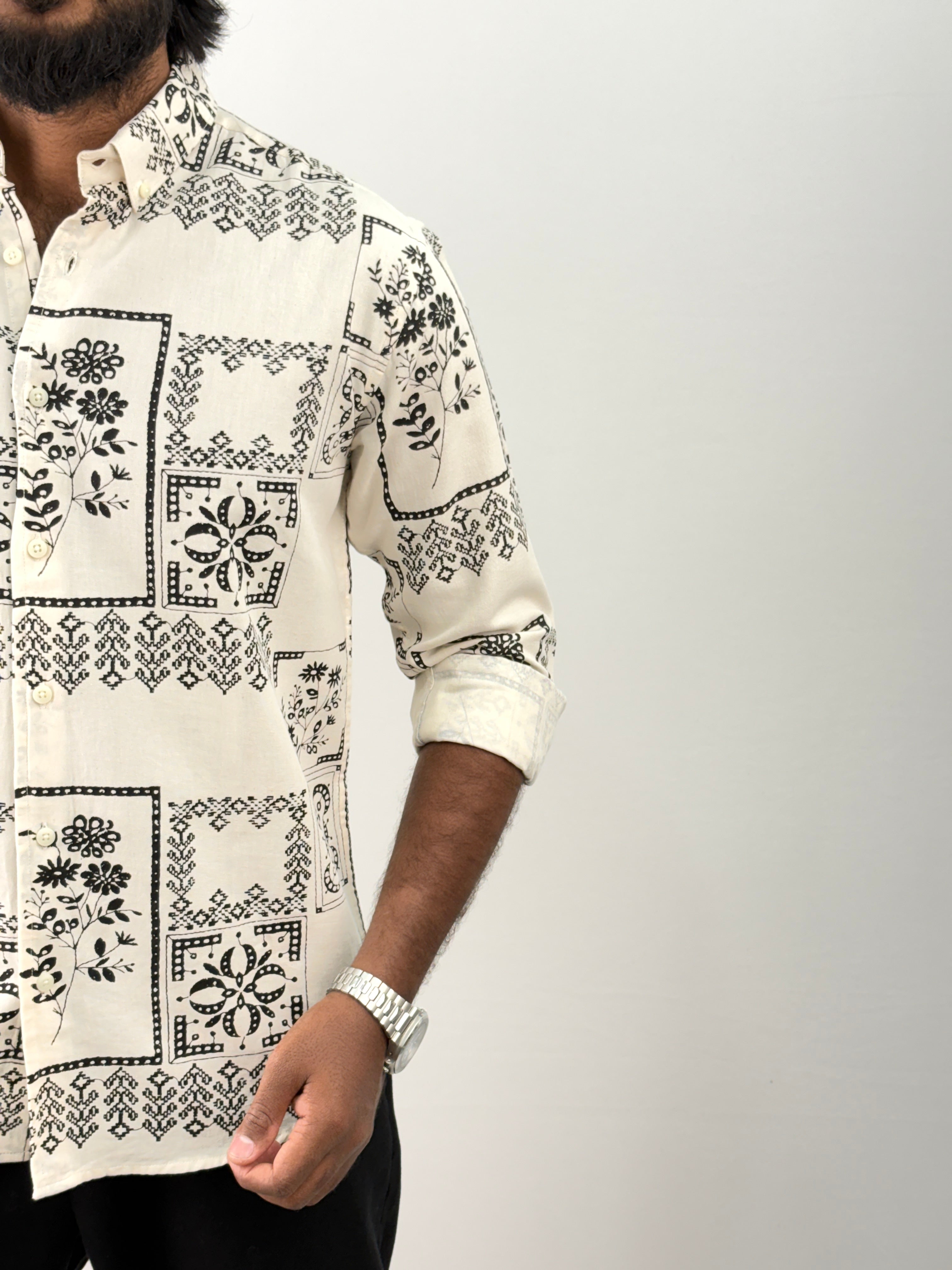 Black(1) Printed Jacquard Shirt