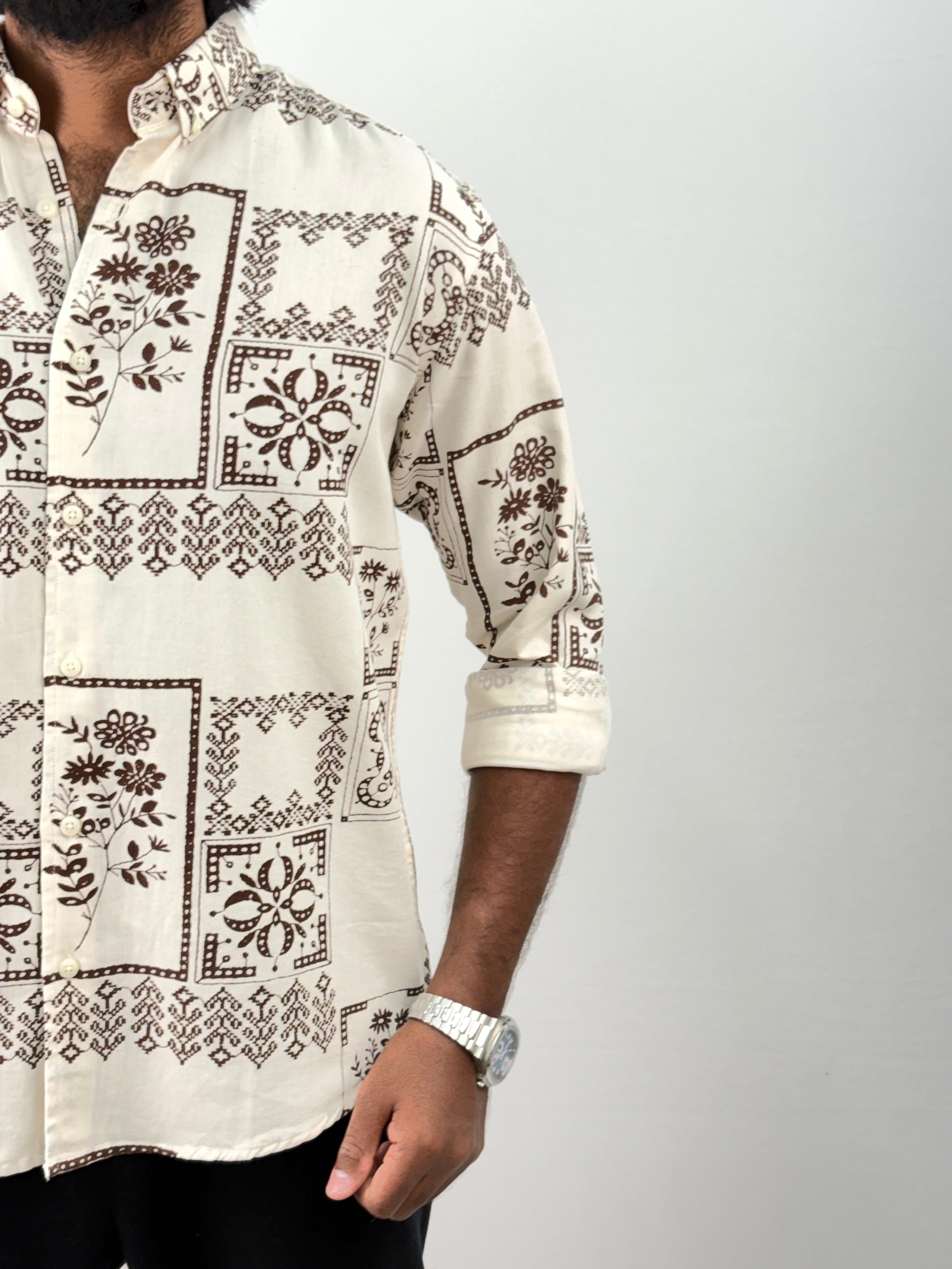 Brown(1) Printed Jacquard Shirt