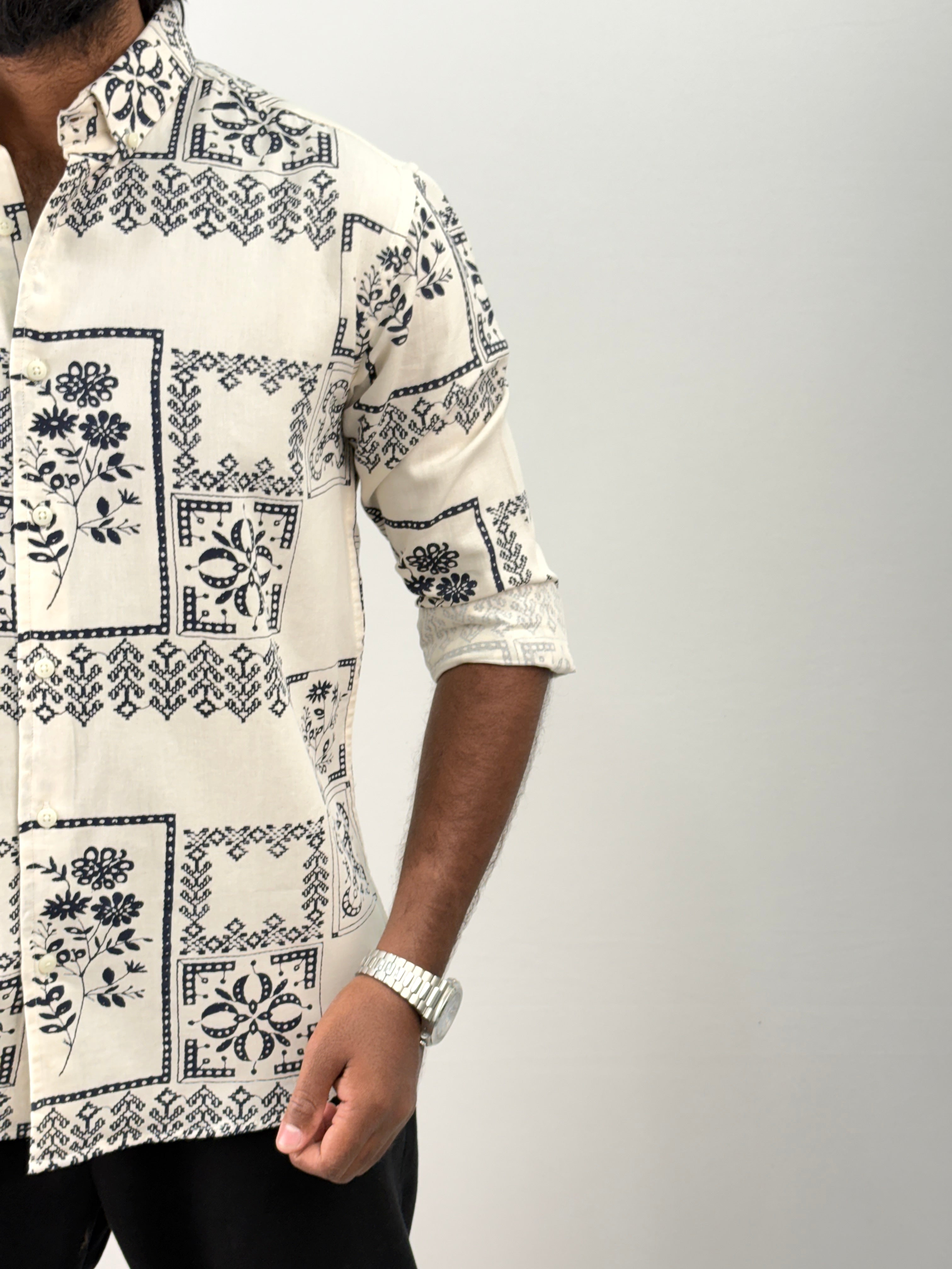 Navy(1) Printed Jacquard Shirt