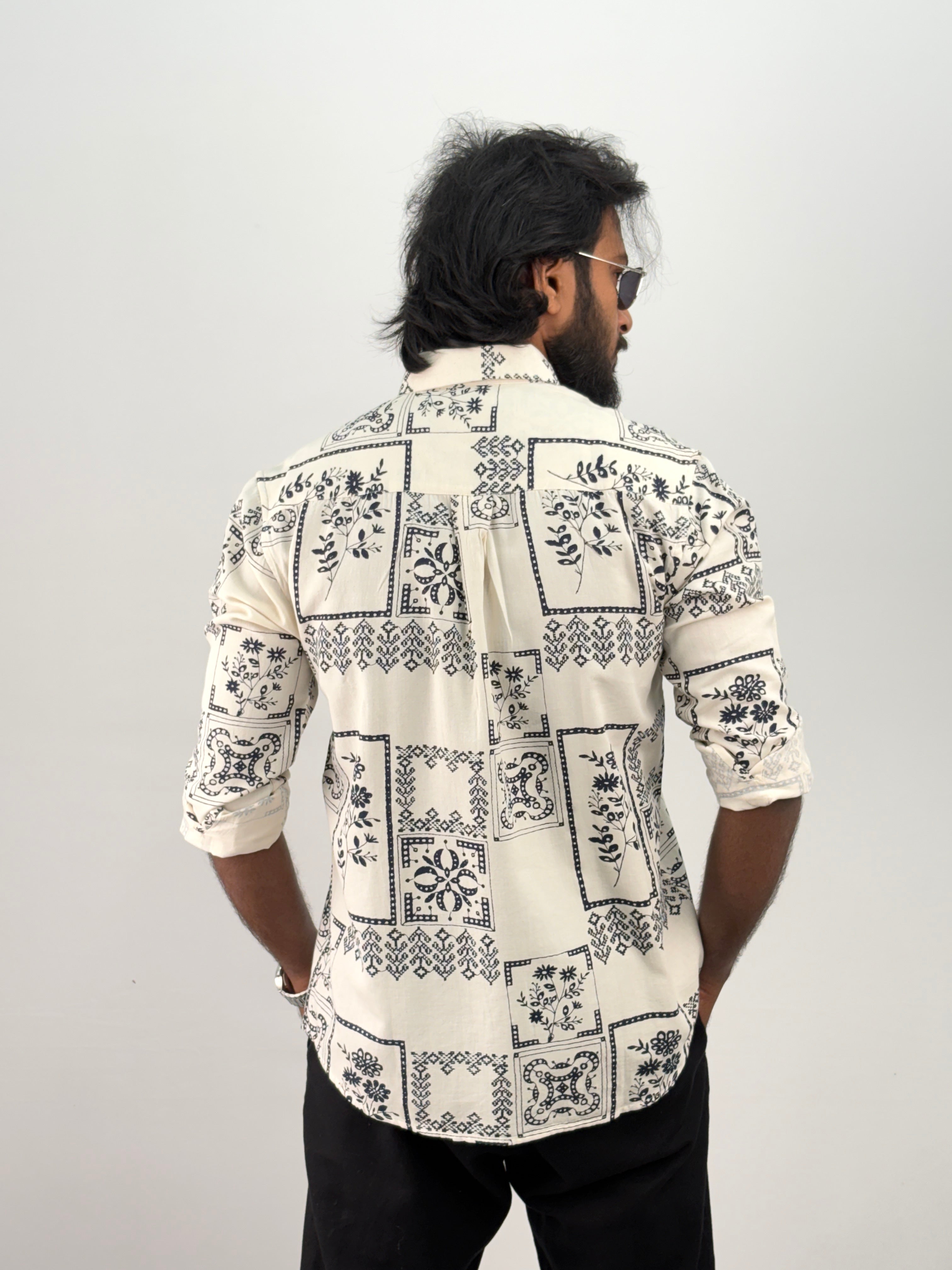 Navy(1) Printed Jacquard Shirt