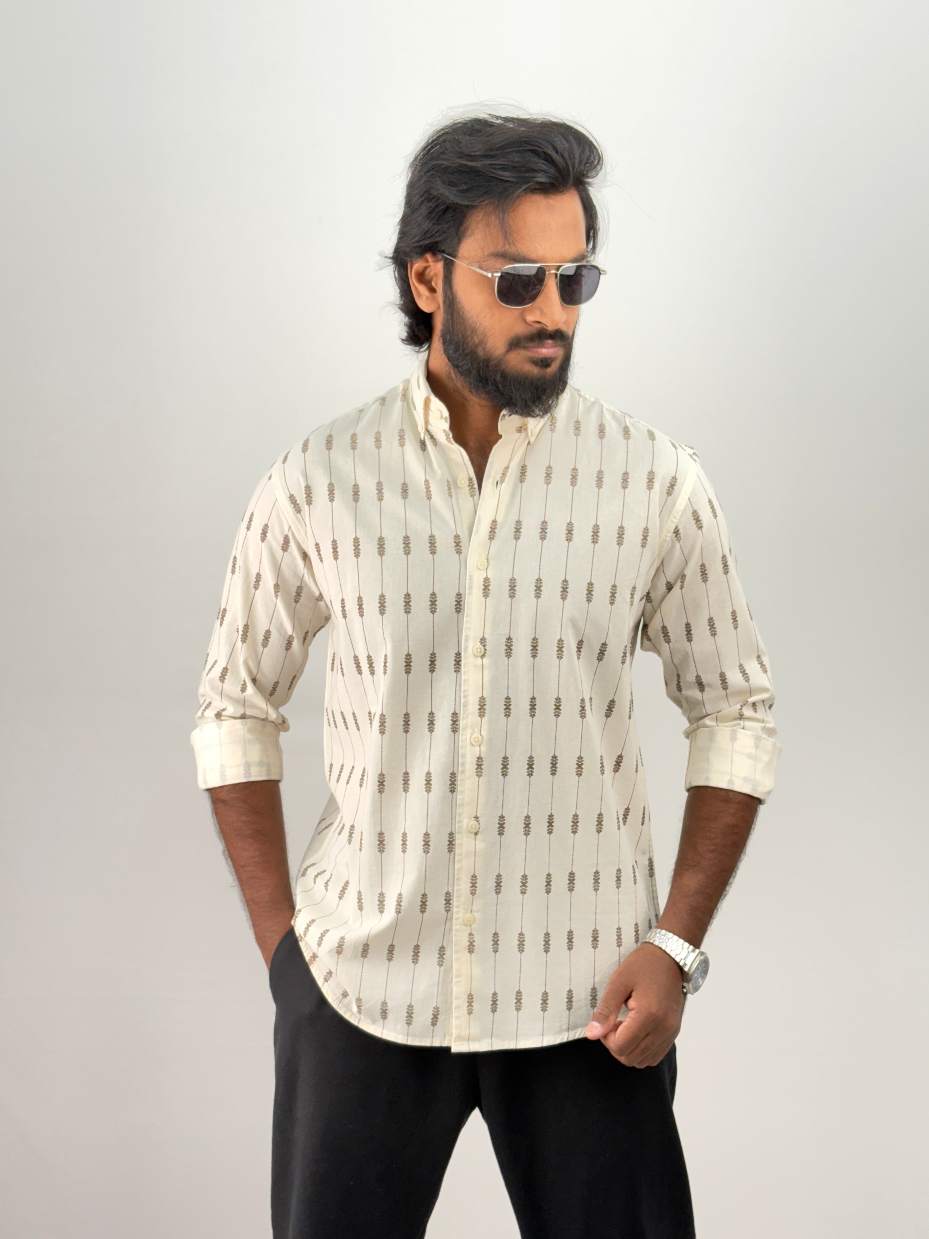 Brown(2) Printed Jacquard Shirt