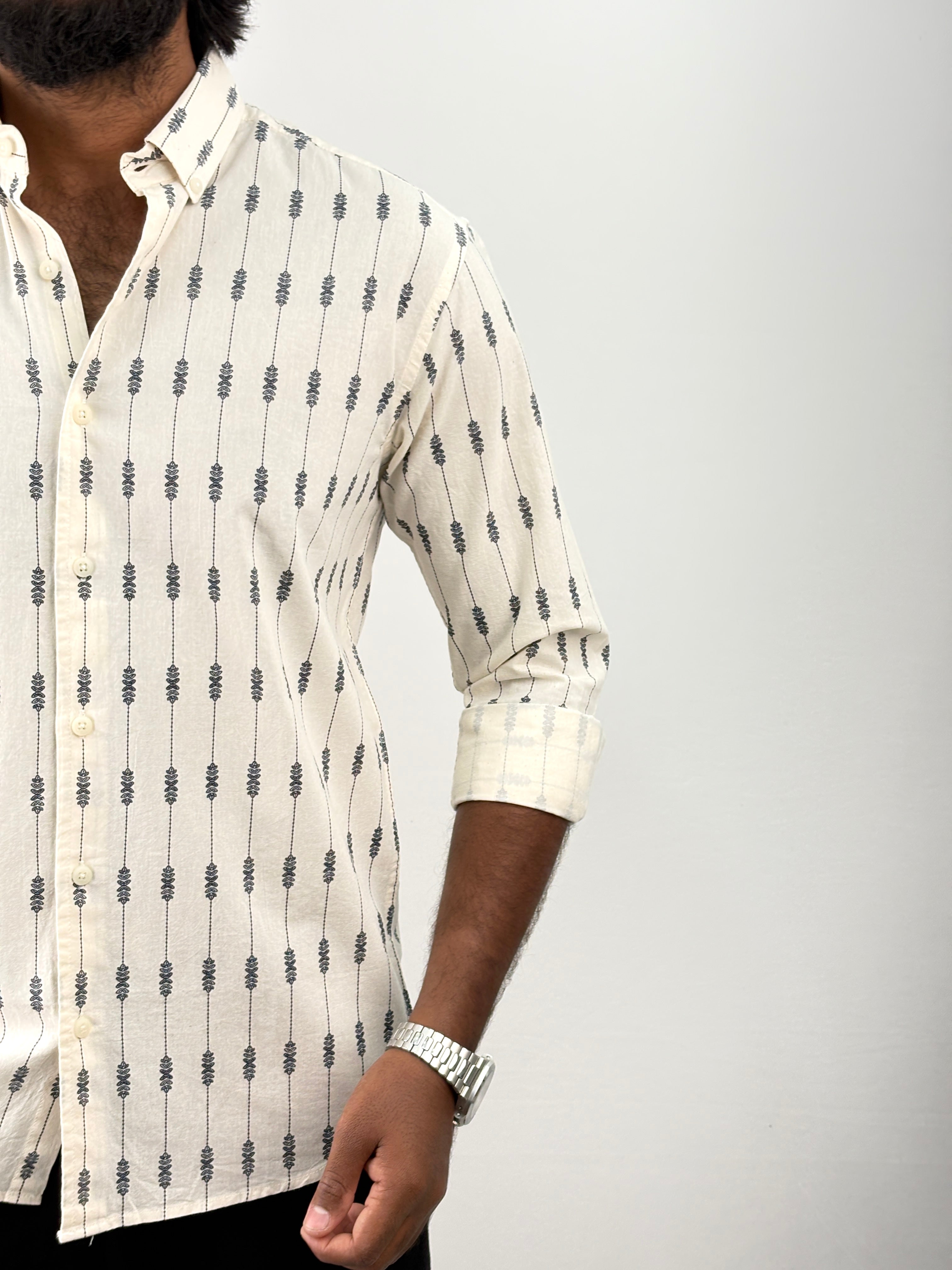 Navy(2) Printed Jacquard Shirt