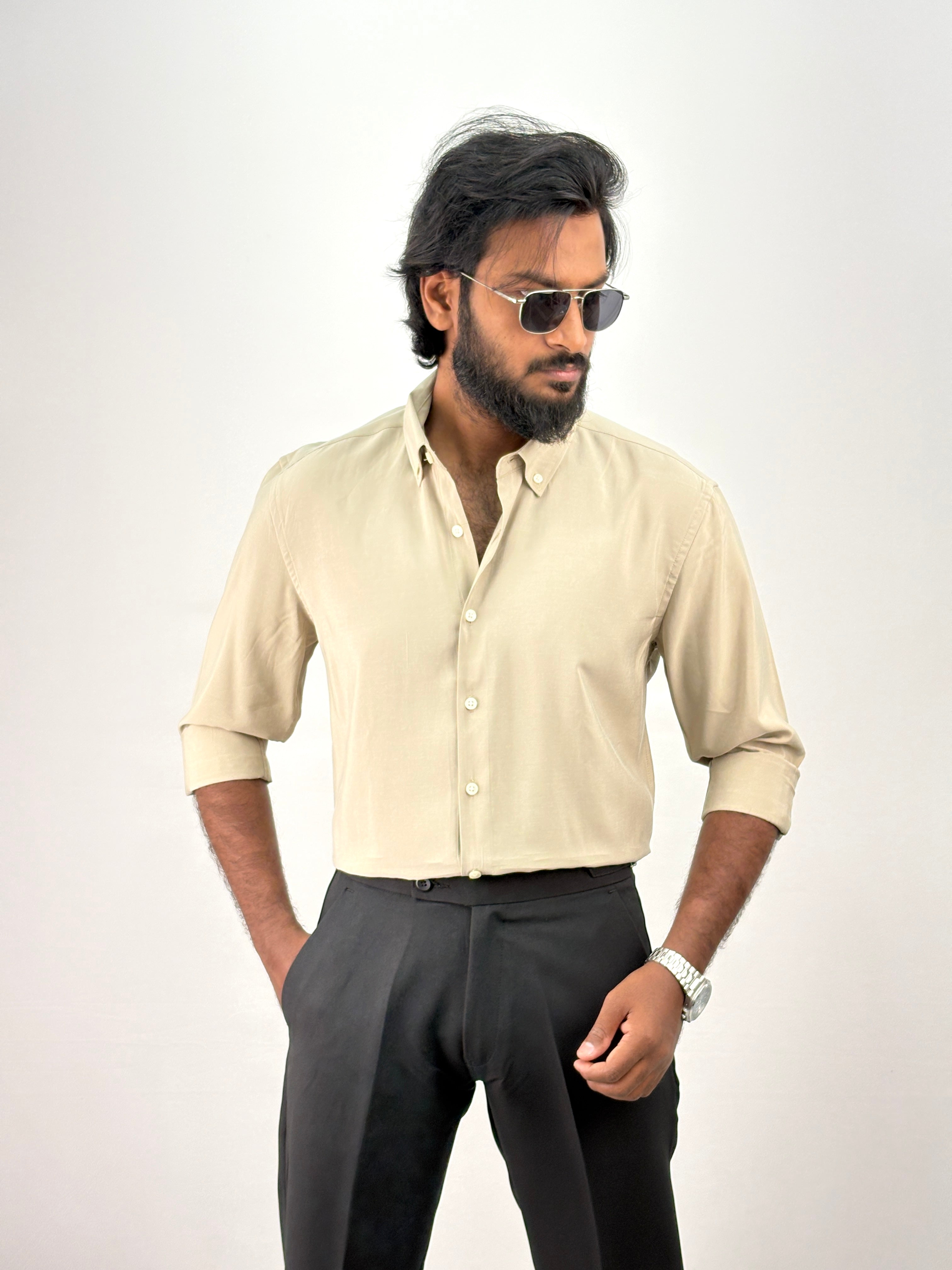 Beige IMP Plain Shirt