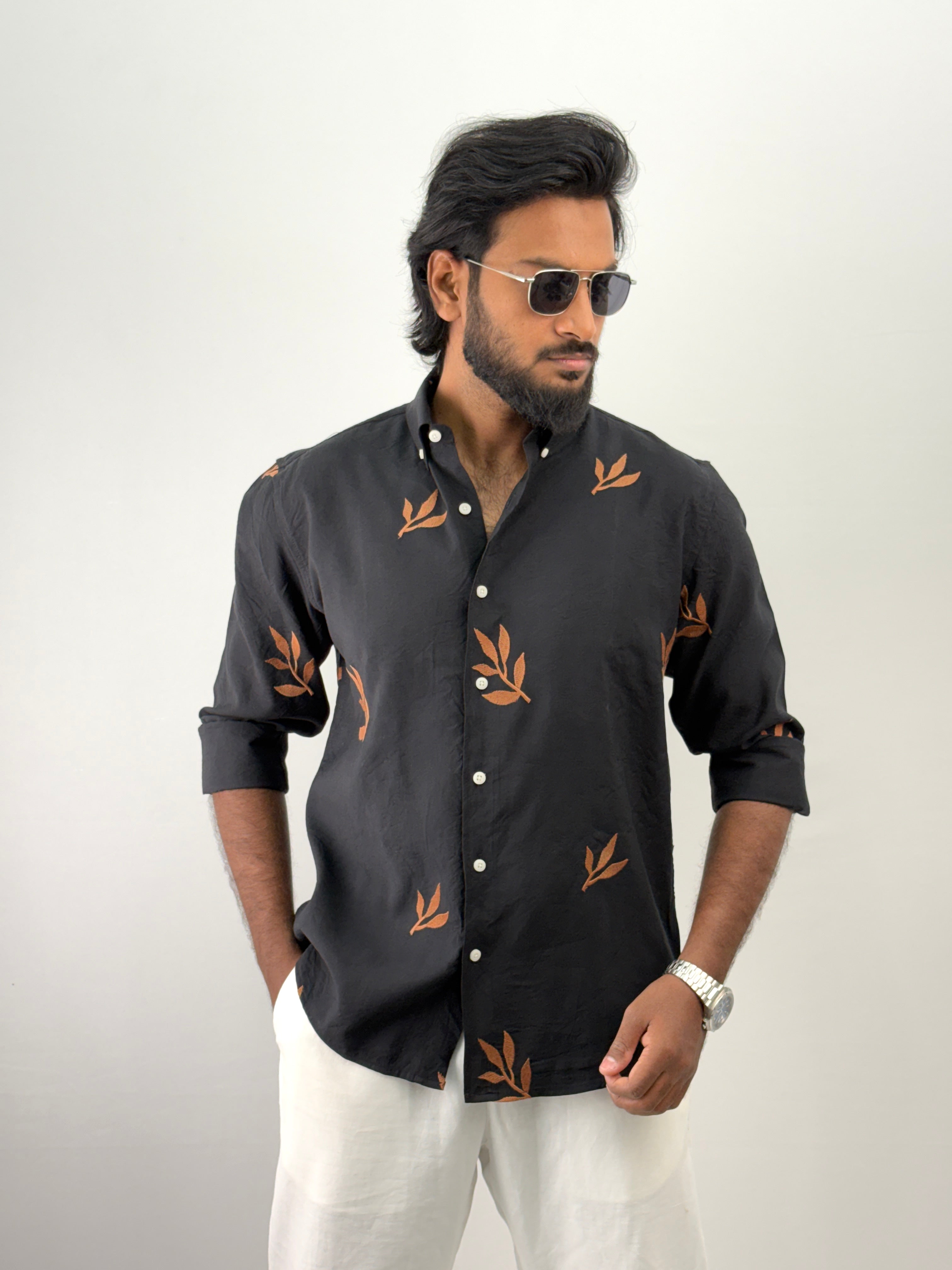 Black Embroidery Shirt