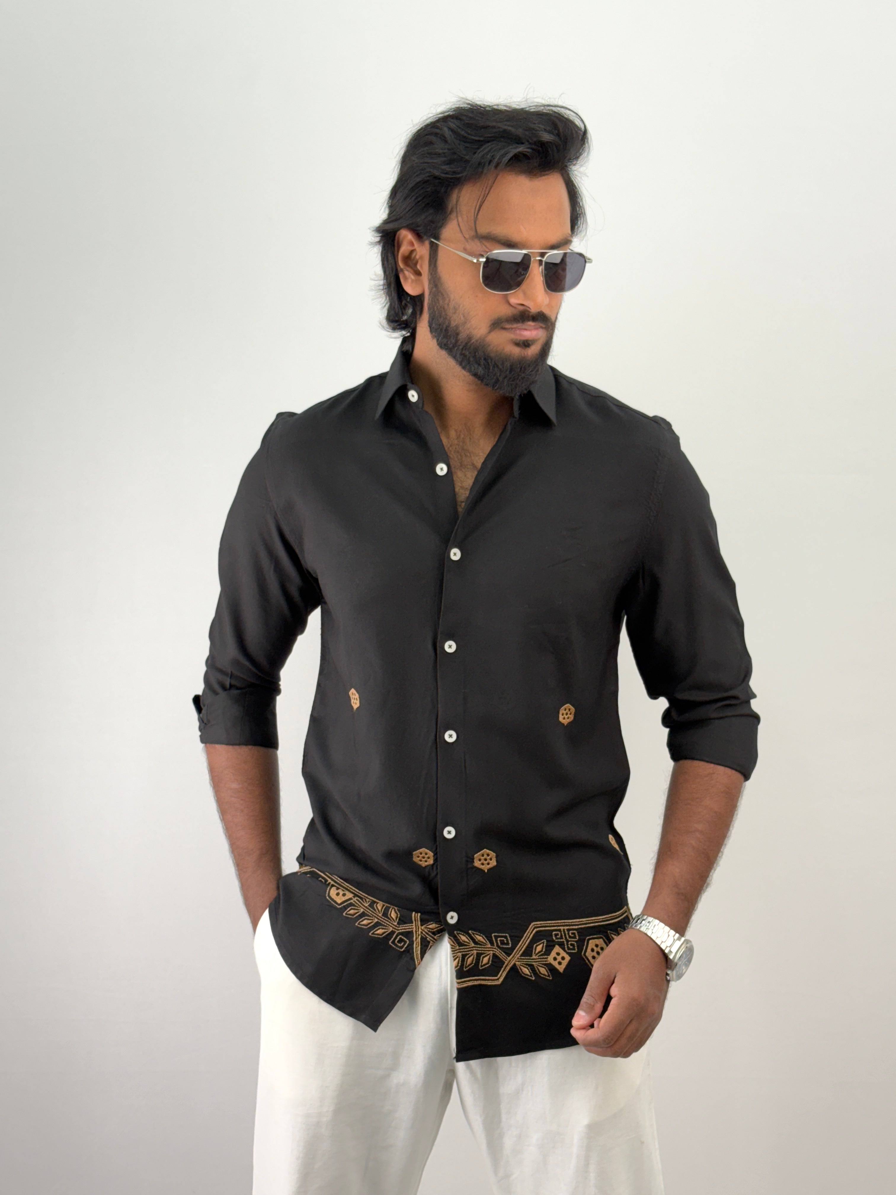Black Embroidery Shirt