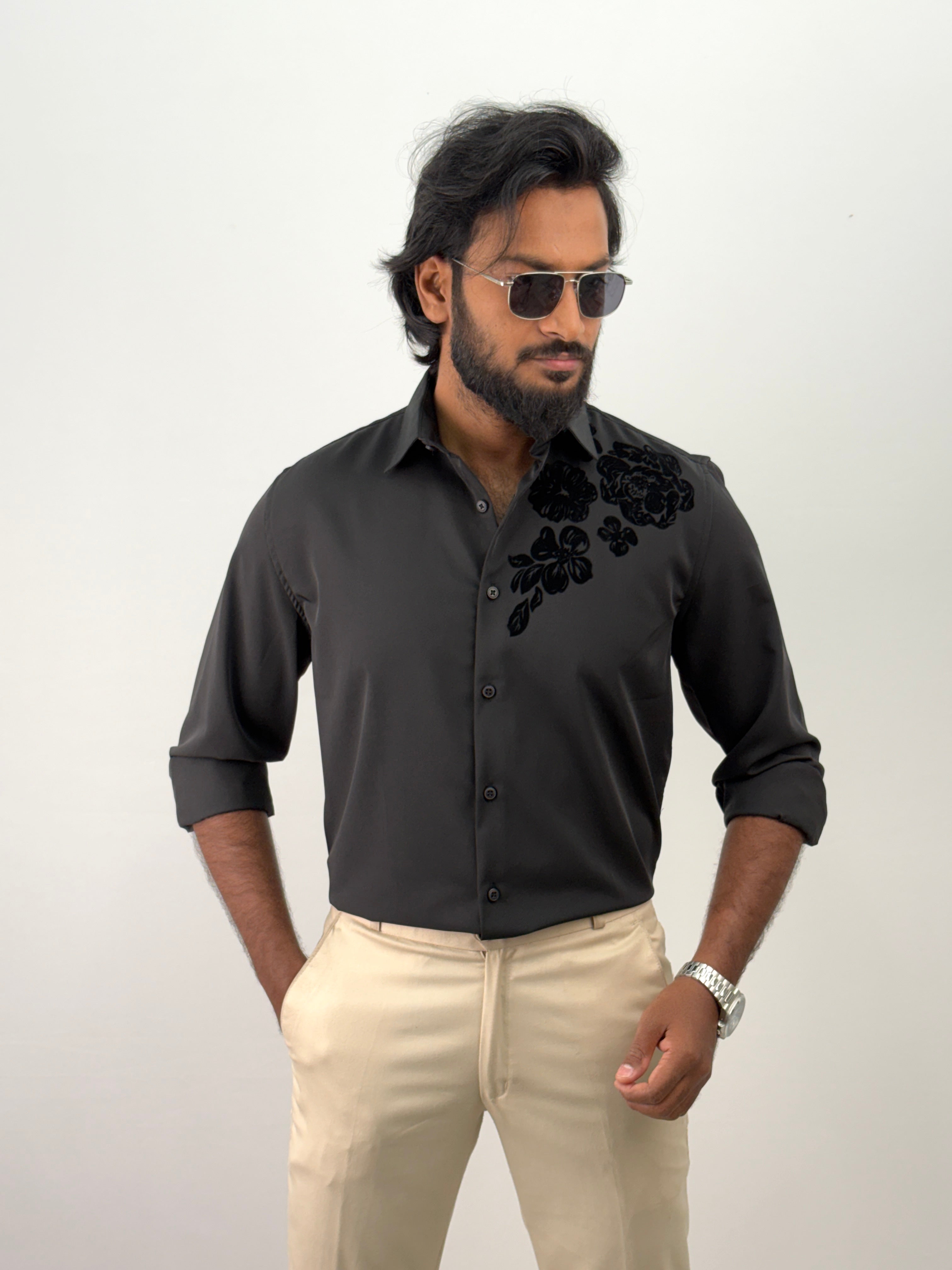 Black Flock IMP Printed Shirt