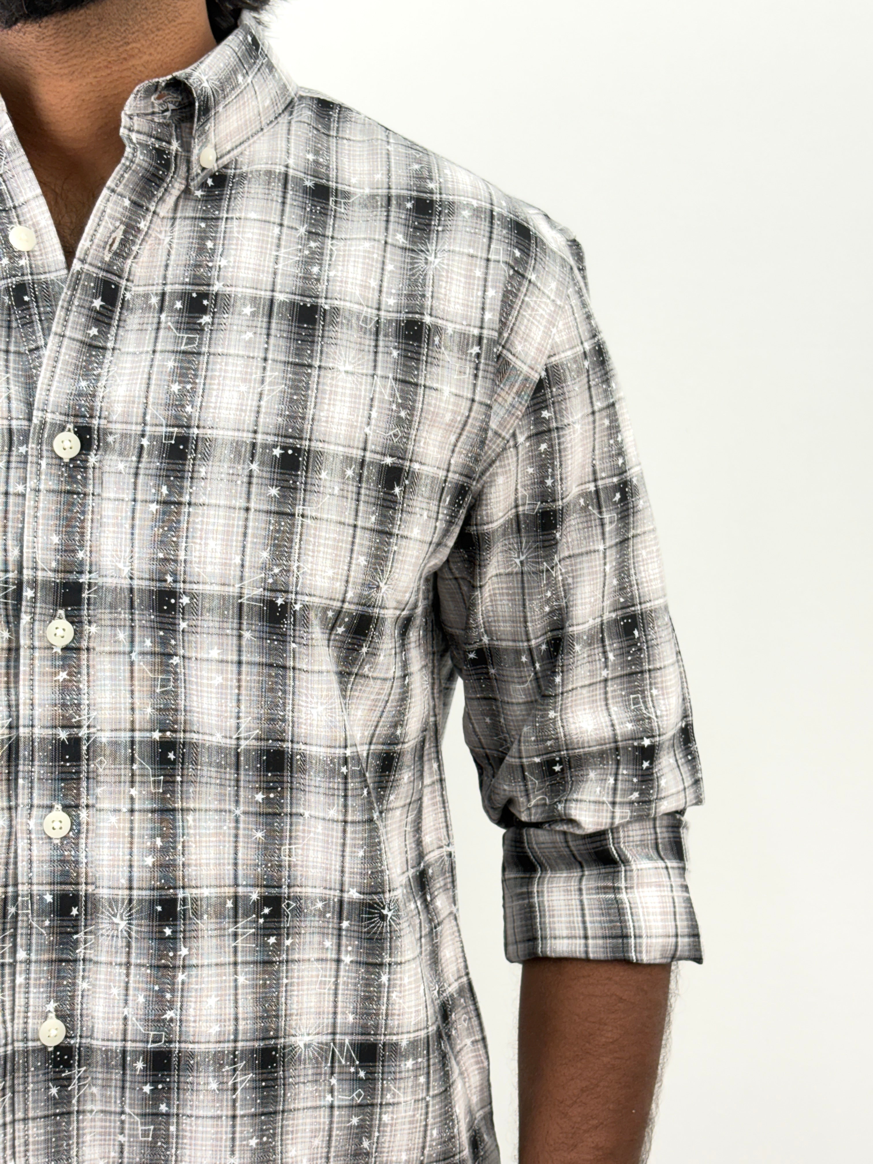 Black Flannel Printed Shirt