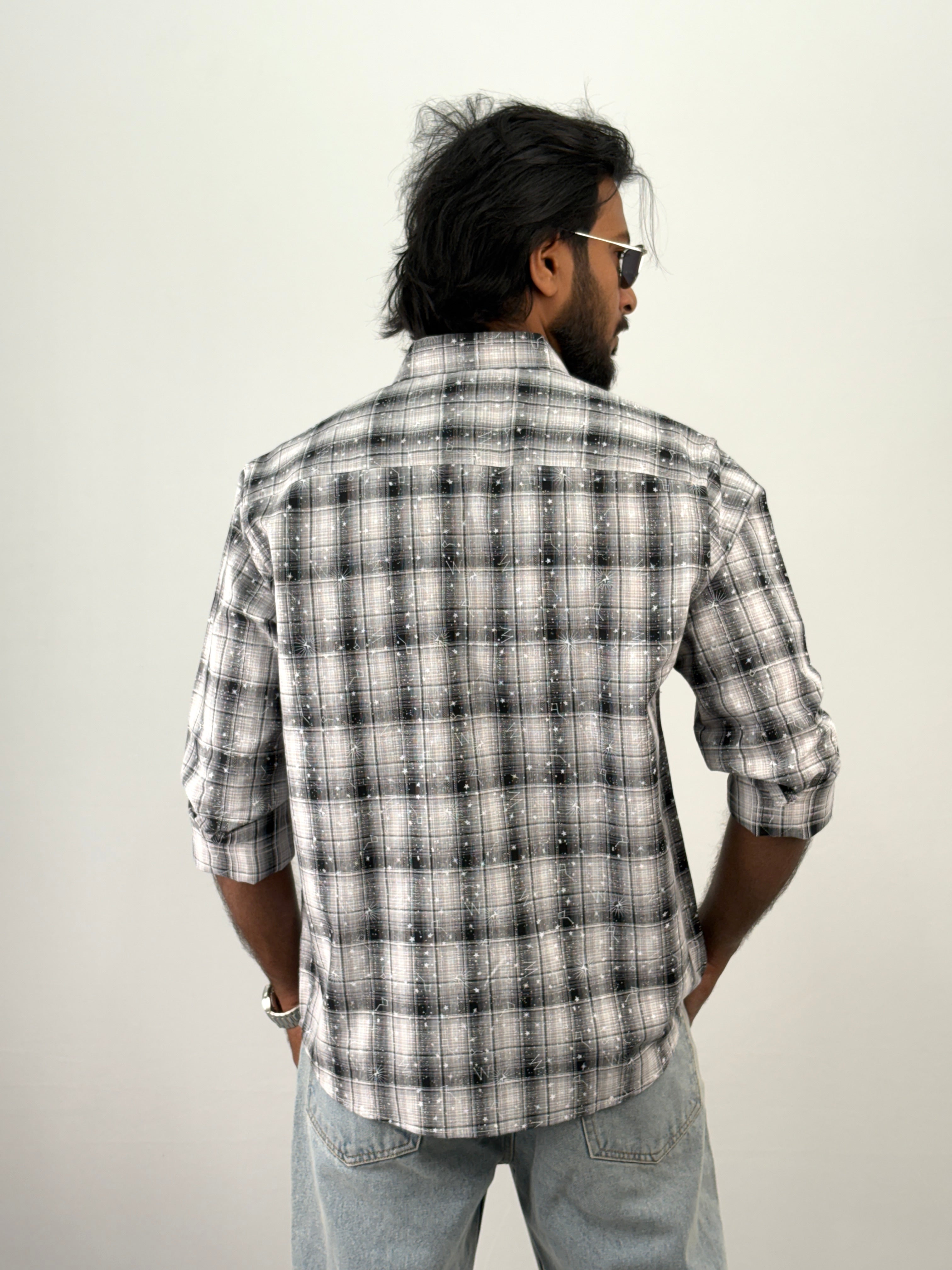 Black Flannel Printed Shirt