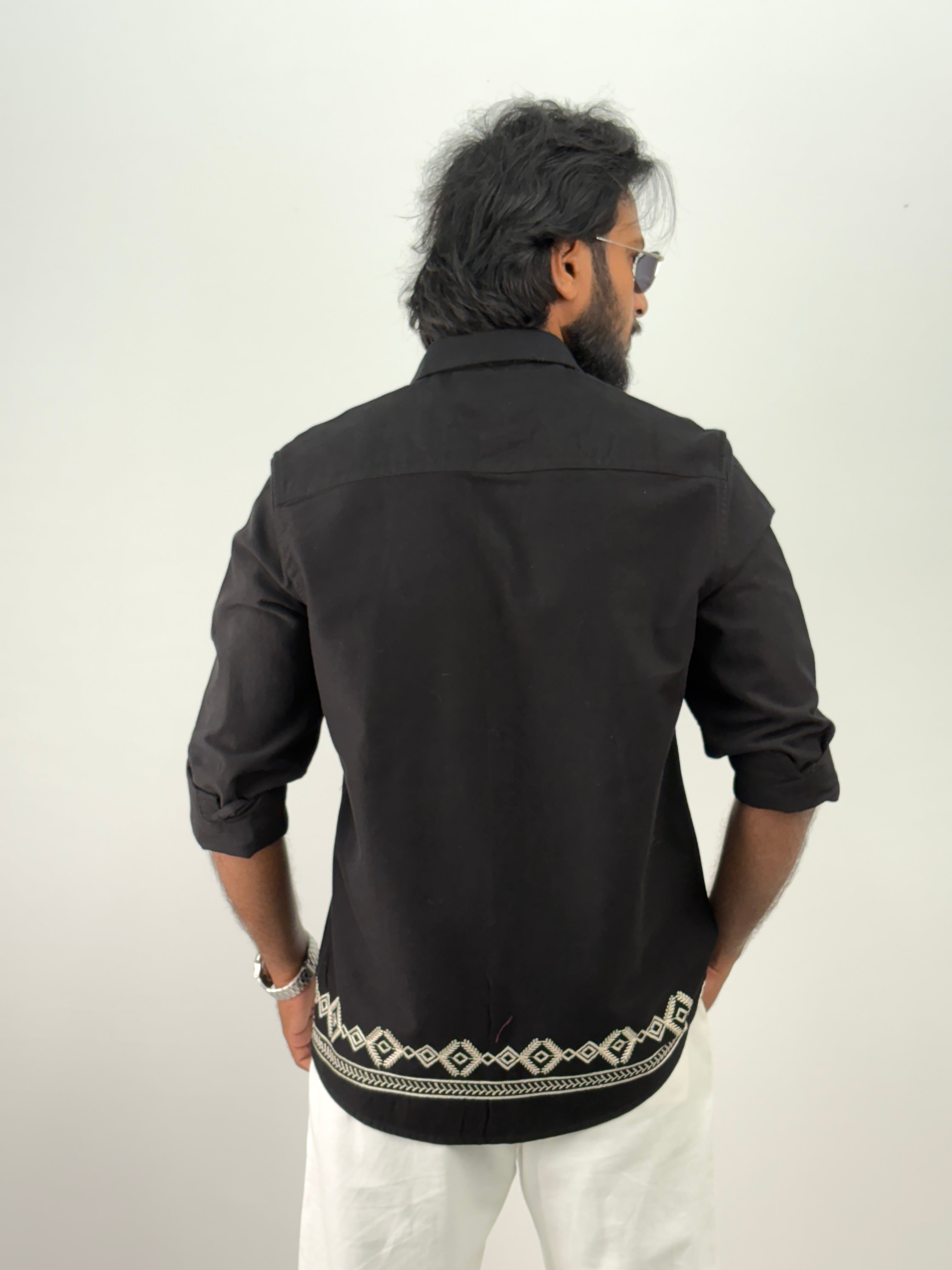 Black Bottom Embroidery Shirt 1