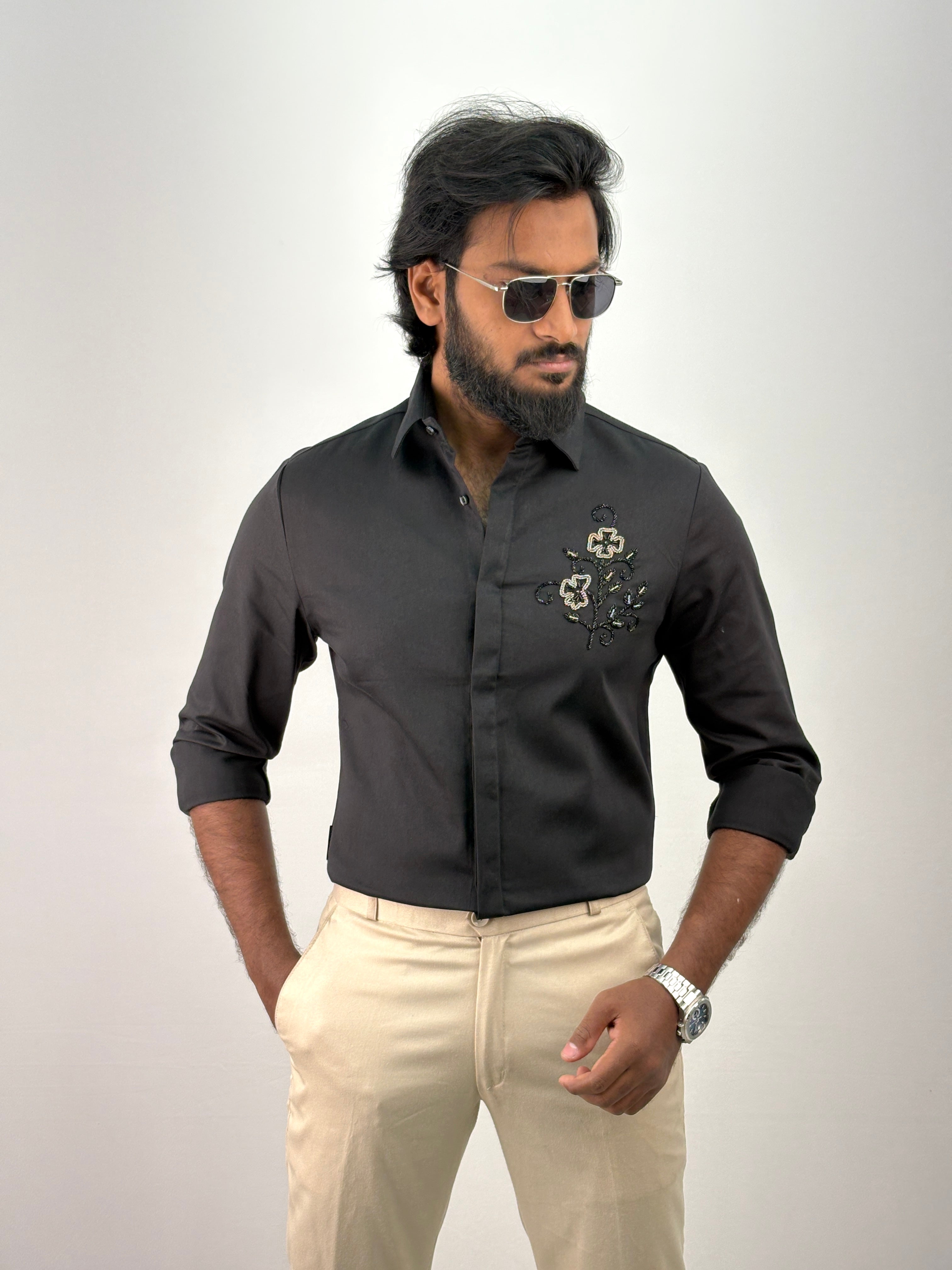 Black(1) Designer Stone Work Shirts 11