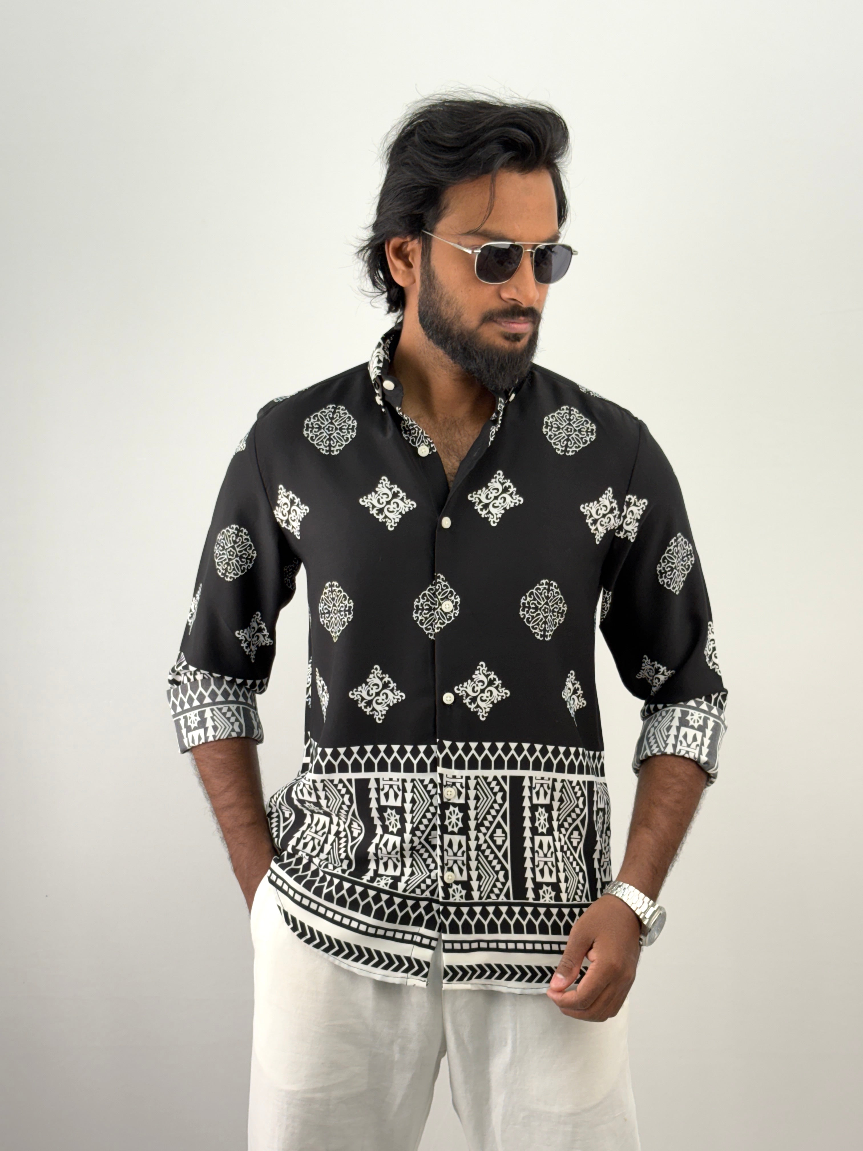 Black Bottom Printed Shirt 2